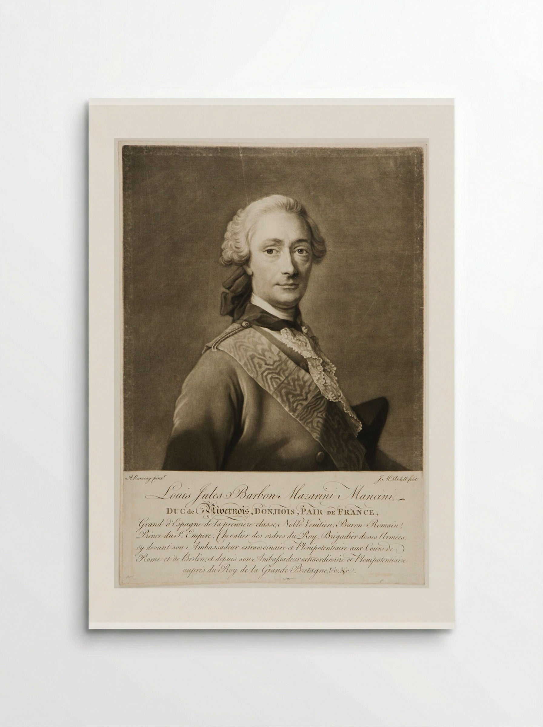 Louis Jules Barbon Mazarini Mancini, duc de Nivernois - James McArdell - Poster