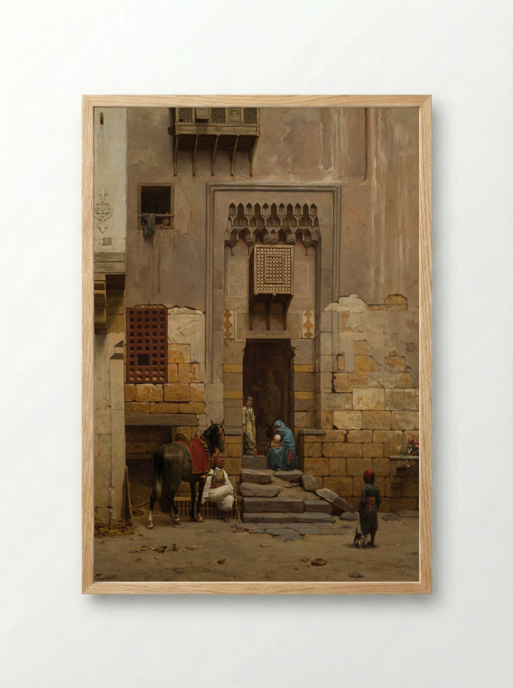 Louis Philippe Albert d'Orléans at an Excavation in Egypt - Willem de Famars Testas - Framed Print Wood