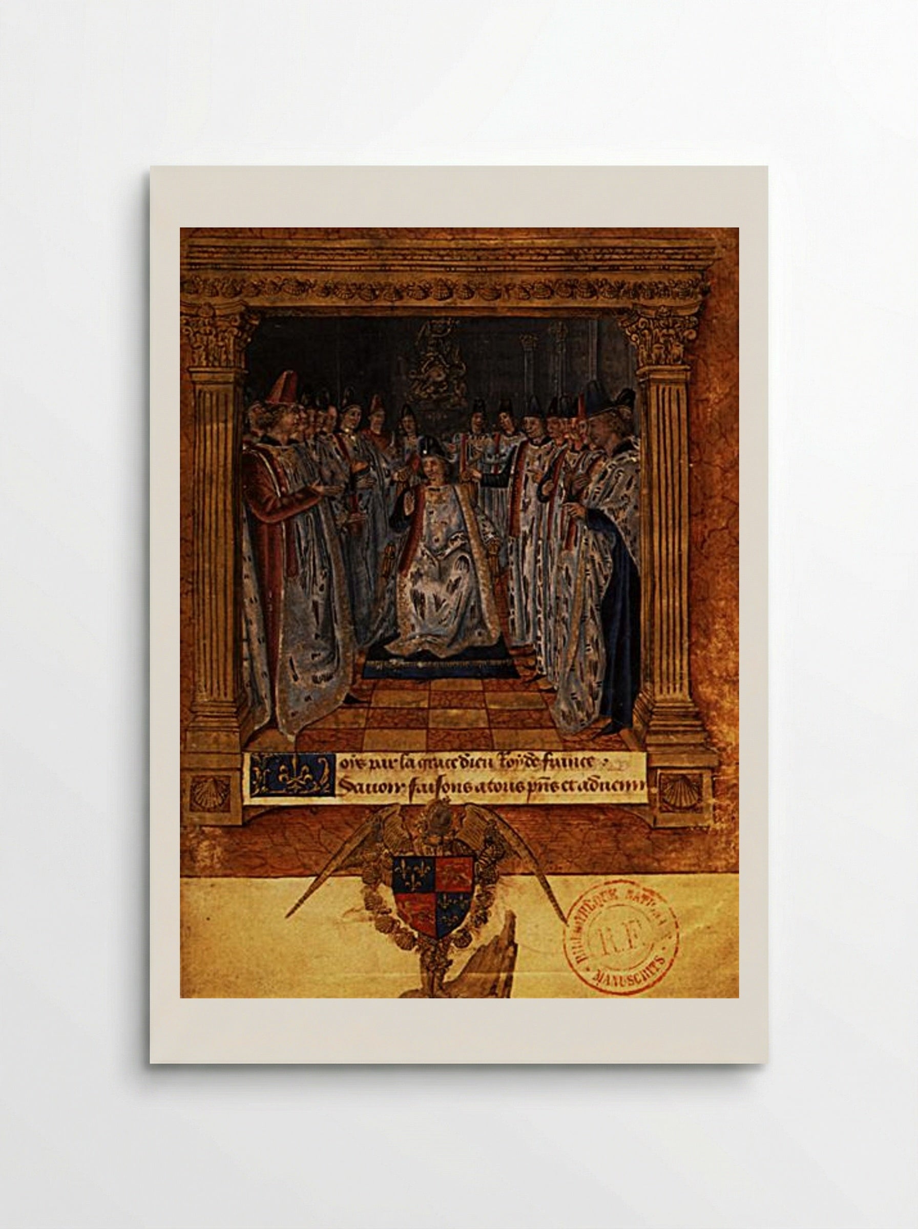 Louis XI chairing a chapter of the Order of Saint Michael - Jean Fouquet - Poster