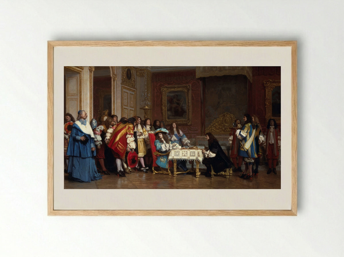 Louis XIV and Moliere - Jean-Leon Gerome - Framed Print Wood