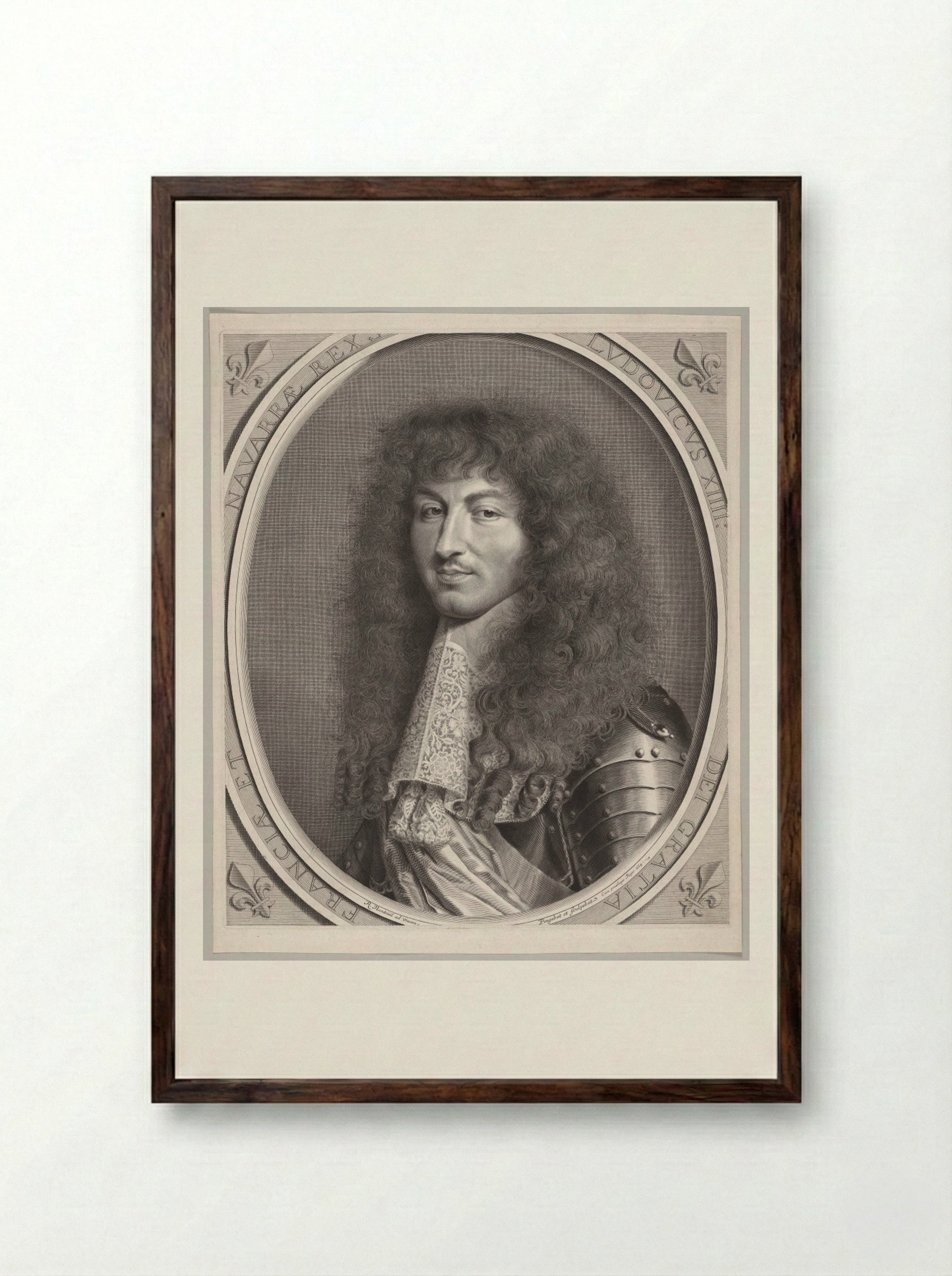 Louis XIV - Robert Nanteuil - Framed Print Dark Wood
