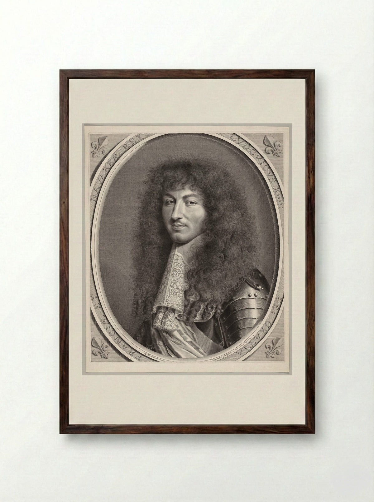 Louis XIV - Robert Nanteuil - Framed Print Dark Wood