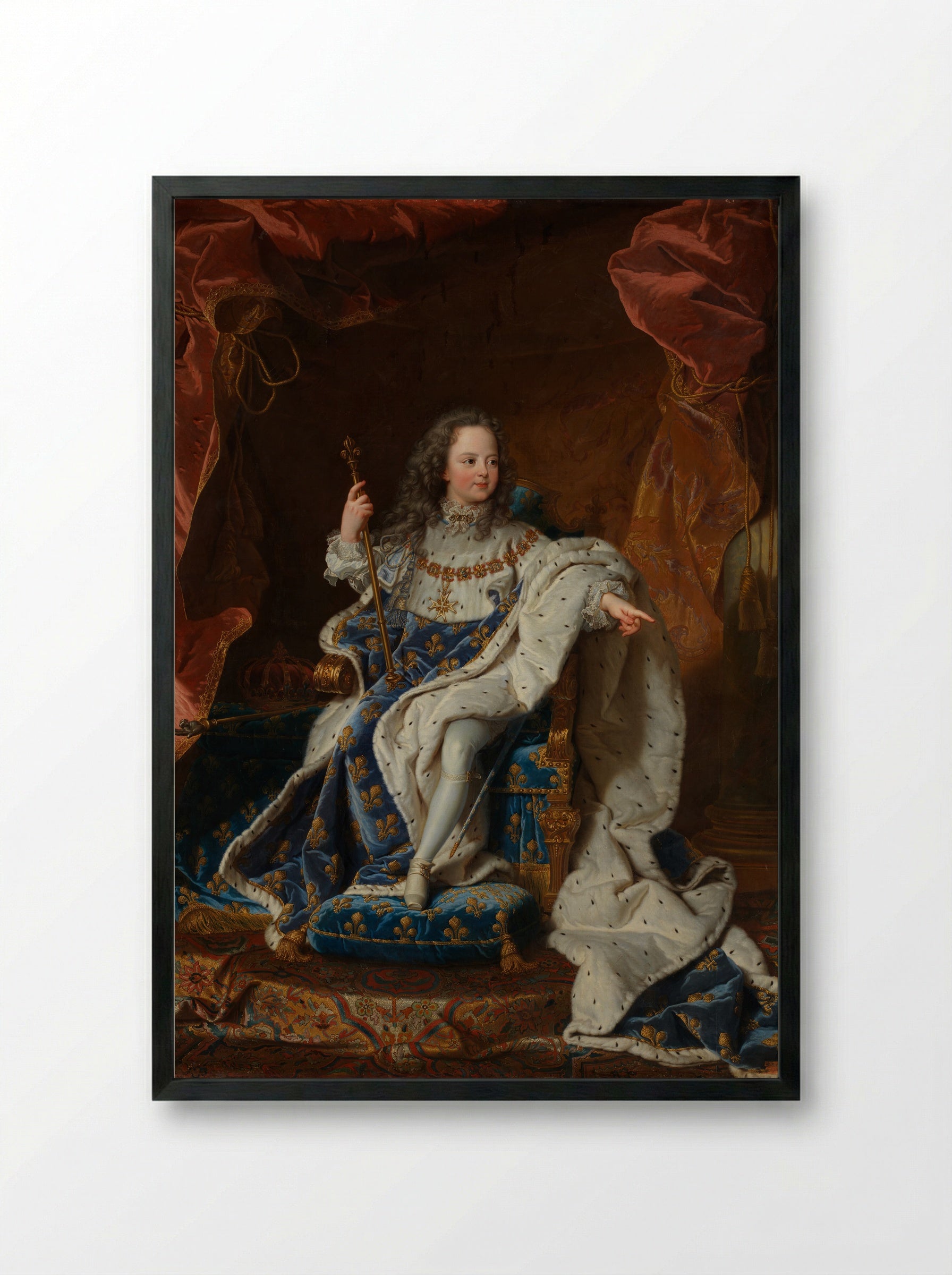 Louis XV as a Child - Hyacinthe Rigaud - Framed Print Black