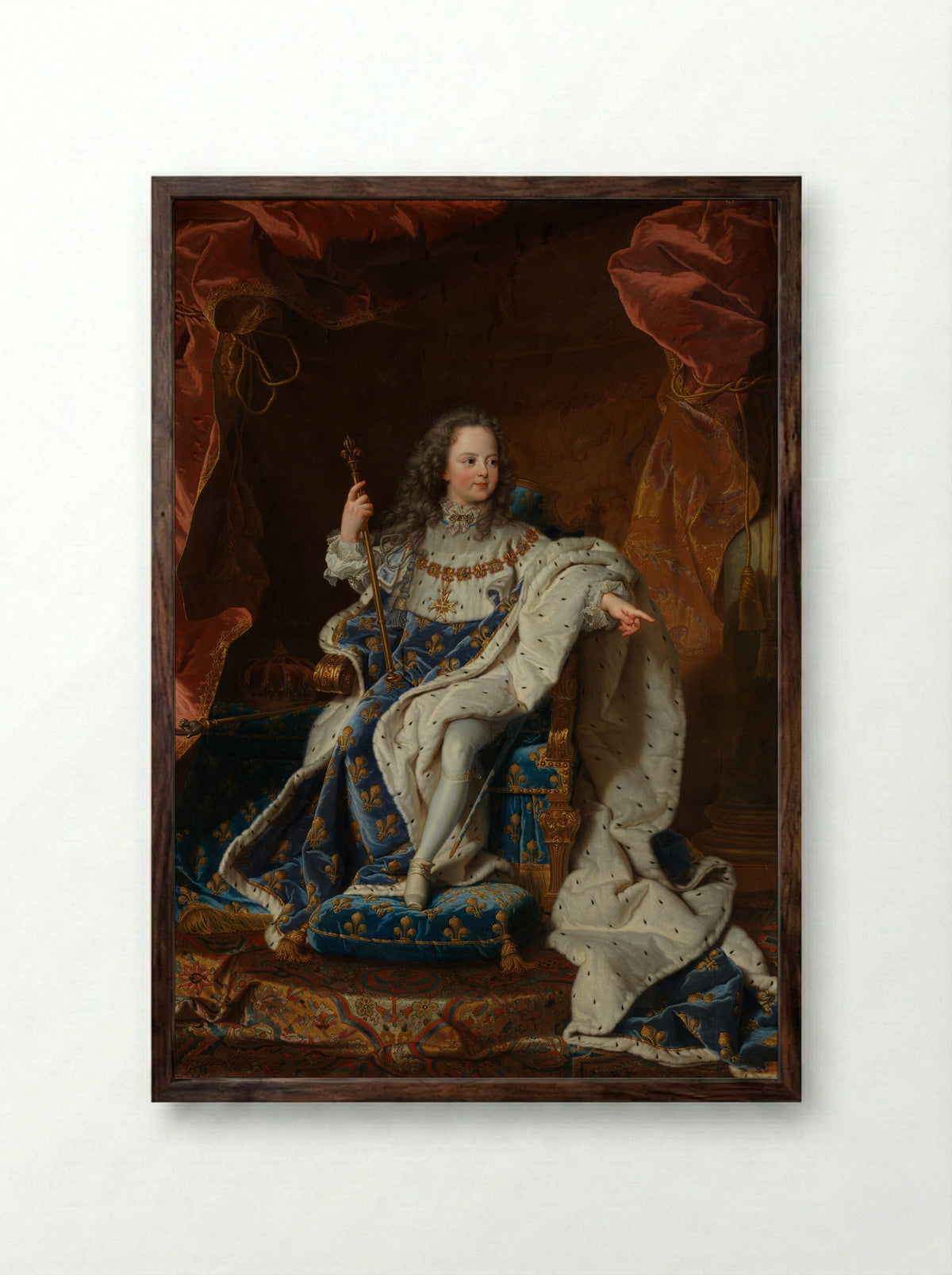 Louis XV as a Child - Hyacinthe Rigaud - Framed Print Dark Wood
