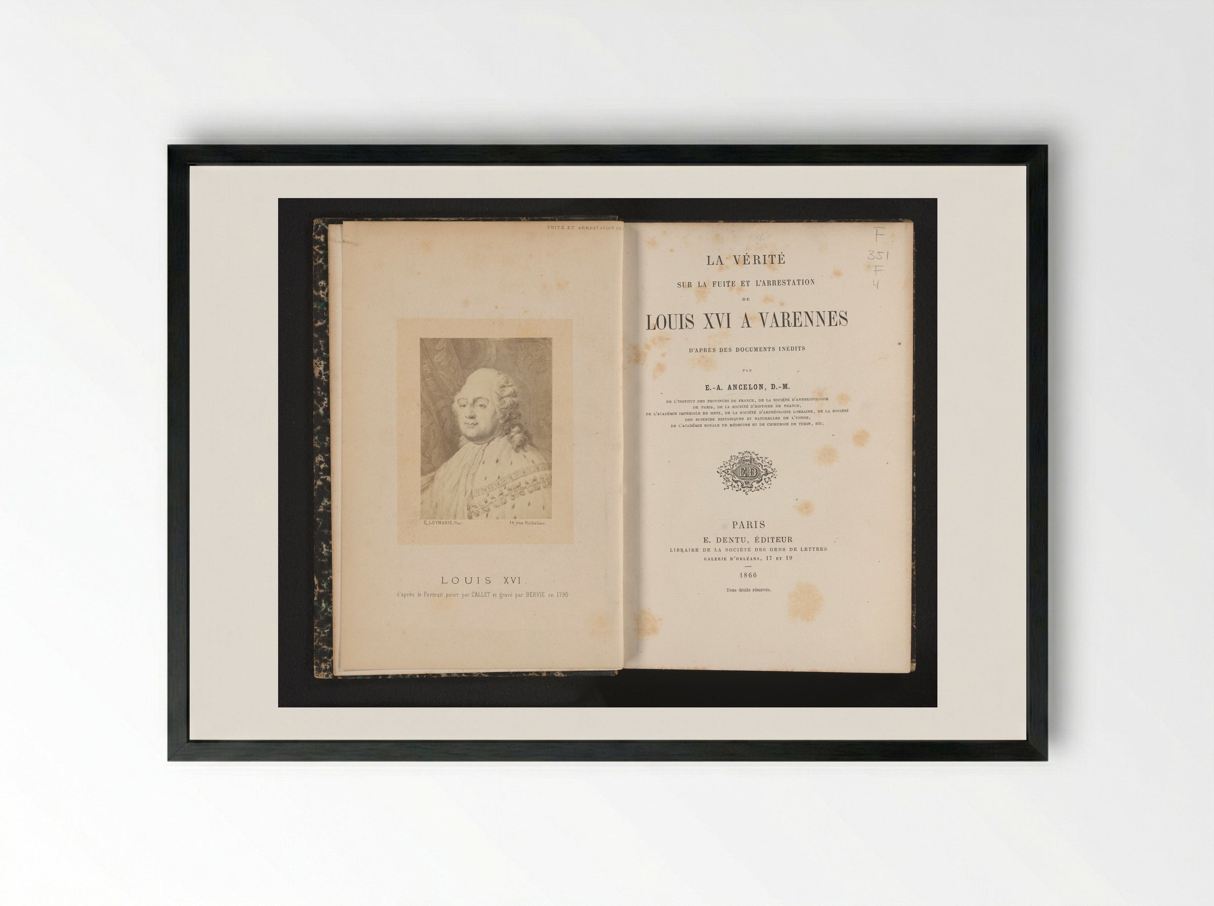 Louis XVI (After Antoine-François Callet) - Charles Clément Bervic - Framed Print Black