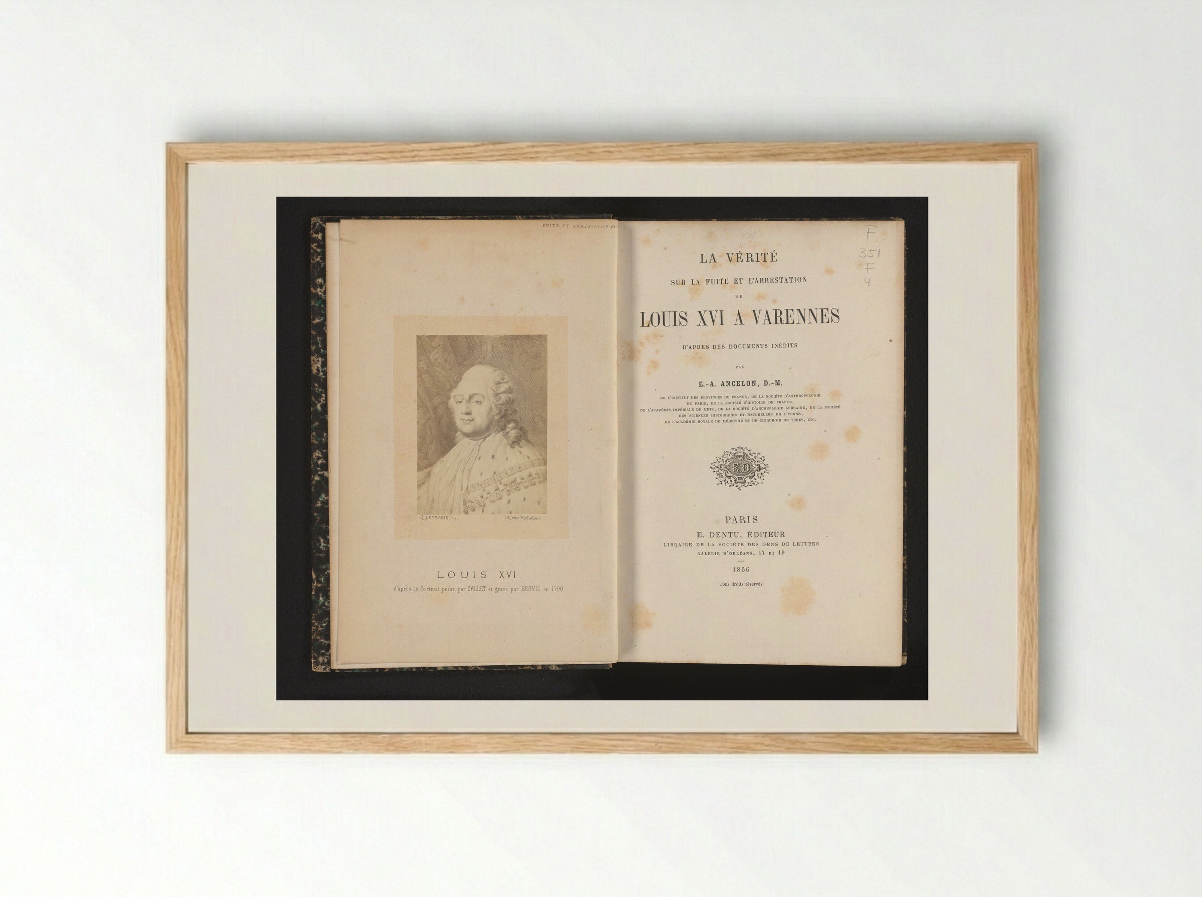 Louis XVI (After Antoine-François Callet) - Charles Clément Bervic - Framed Print Wood