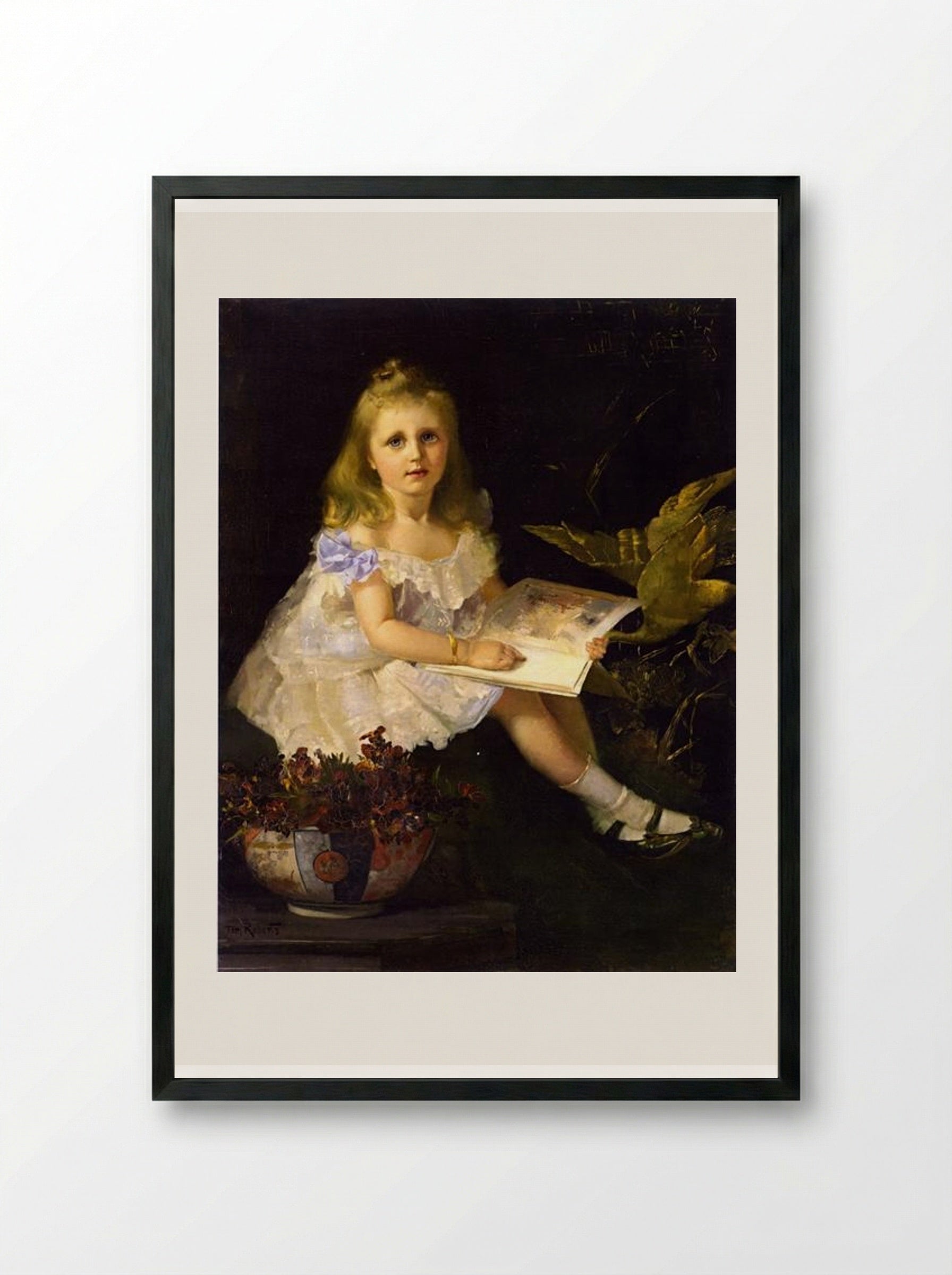Louise, Daughter of the Hon. L. I. Smith - Tom Roberts - Framed Print Black
