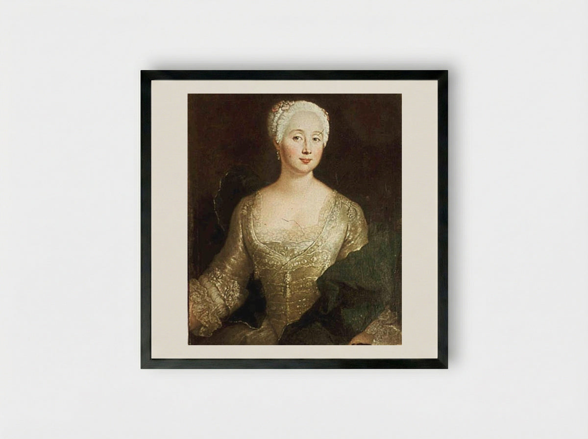 Louise Eleonore von Wreech - Antoine Pesne - Framed Print Black