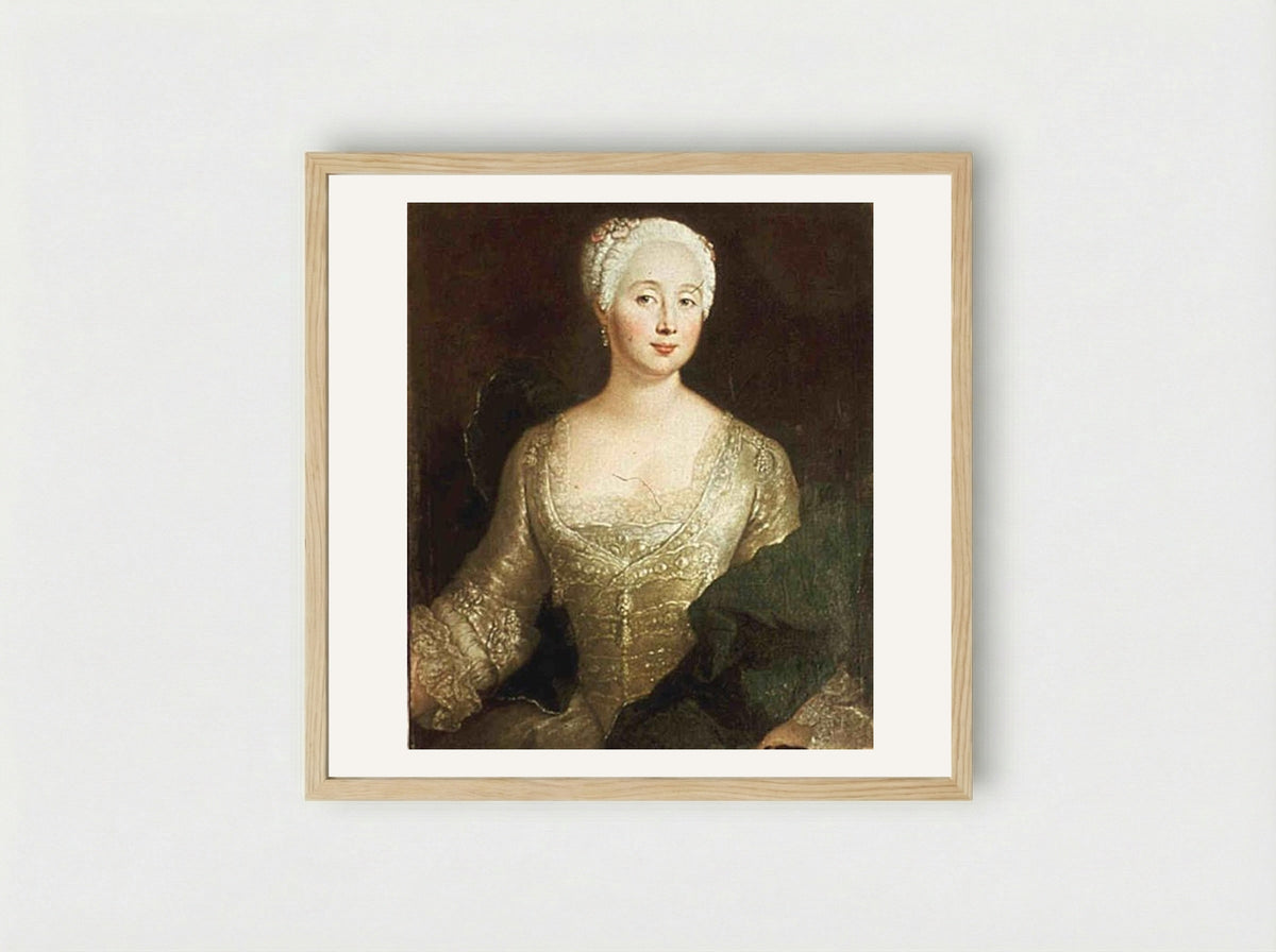Louise Eleonore von Wreech - Antoine Pesne - Framed Print Wood