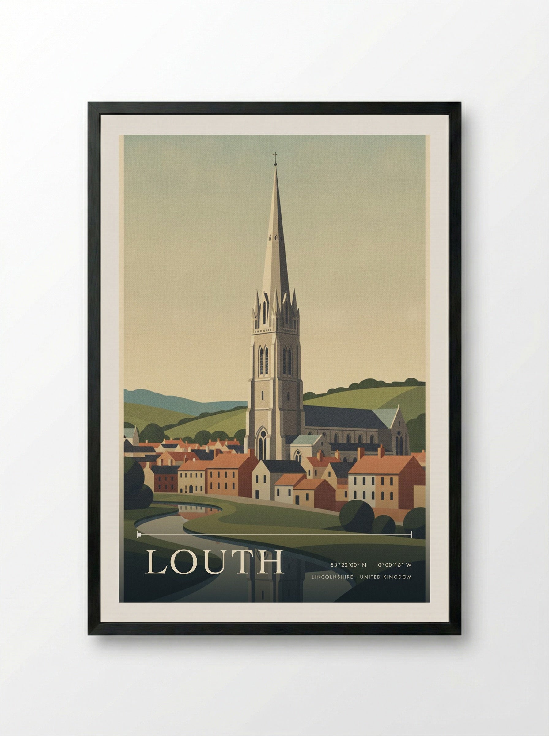 Louth Lincolnshire United Kingdom Travel Poster - Framed Print Black