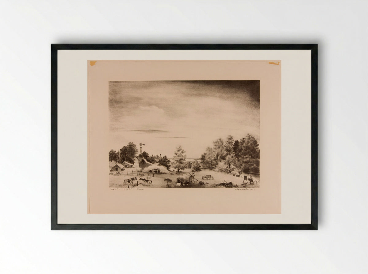 Love, Labour, Leisure - Adolph Dehn - Framed Print Black