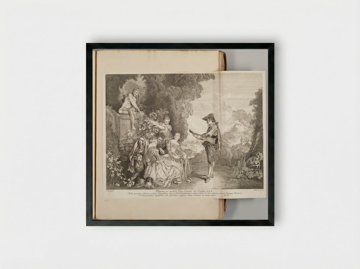 Love Lesson - Philippe Mercier - Framed Print Black