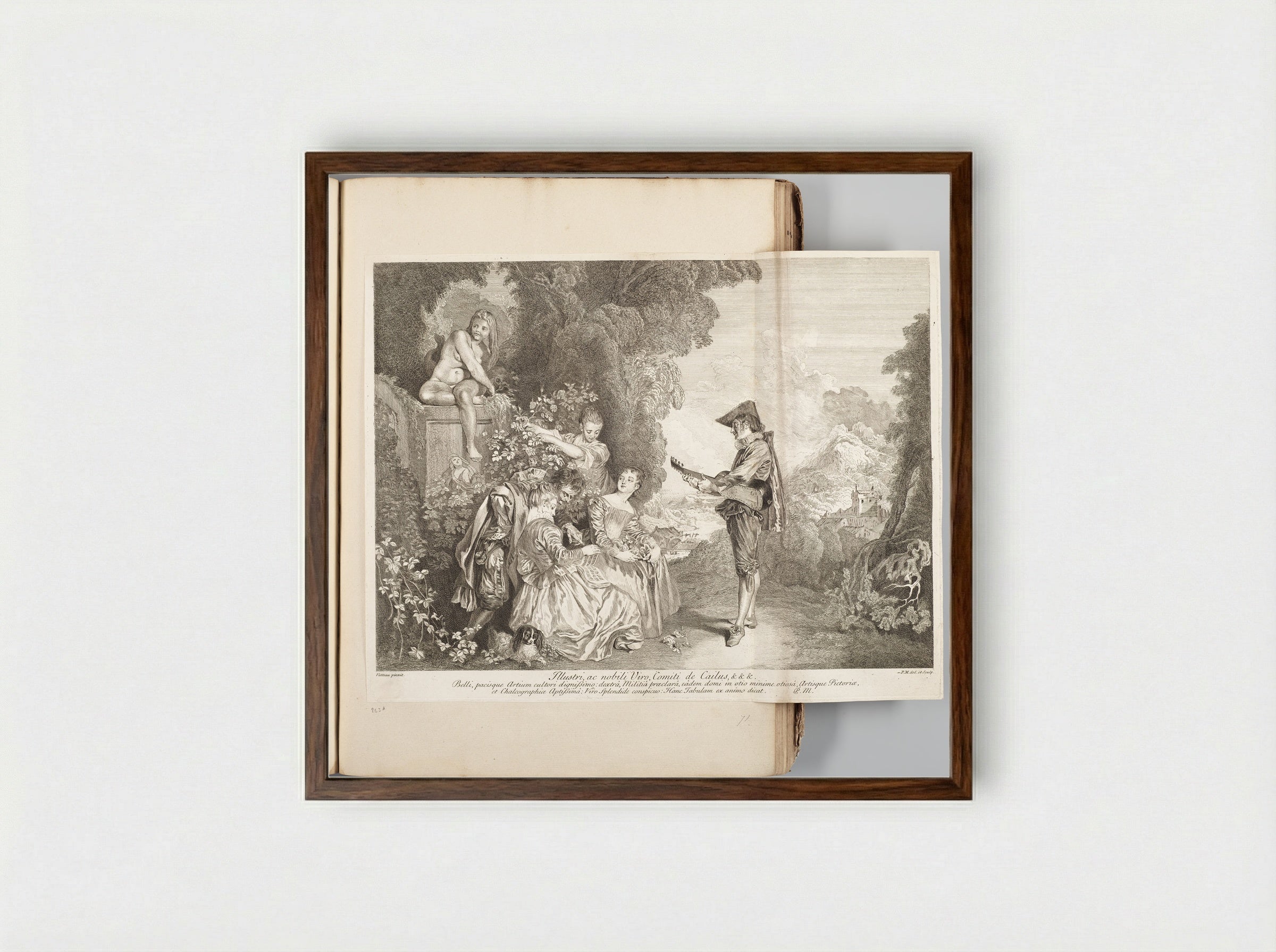 Love Lesson - Philippe Mercier - Framed Print Dark Wood
