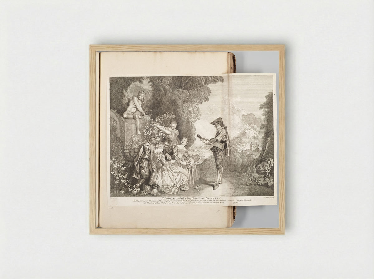 Love Lesson - Philippe Mercier - Framed Print Wood
