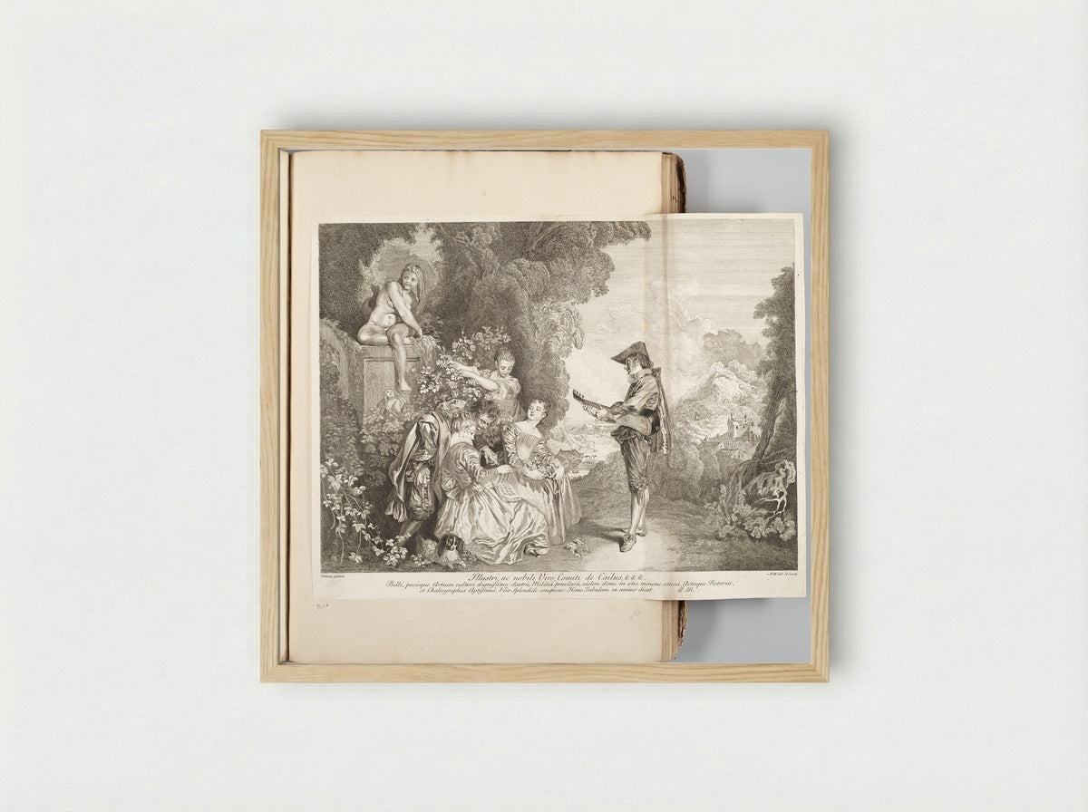 Love Lesson - Philippe Mercier - Framed Print Wood