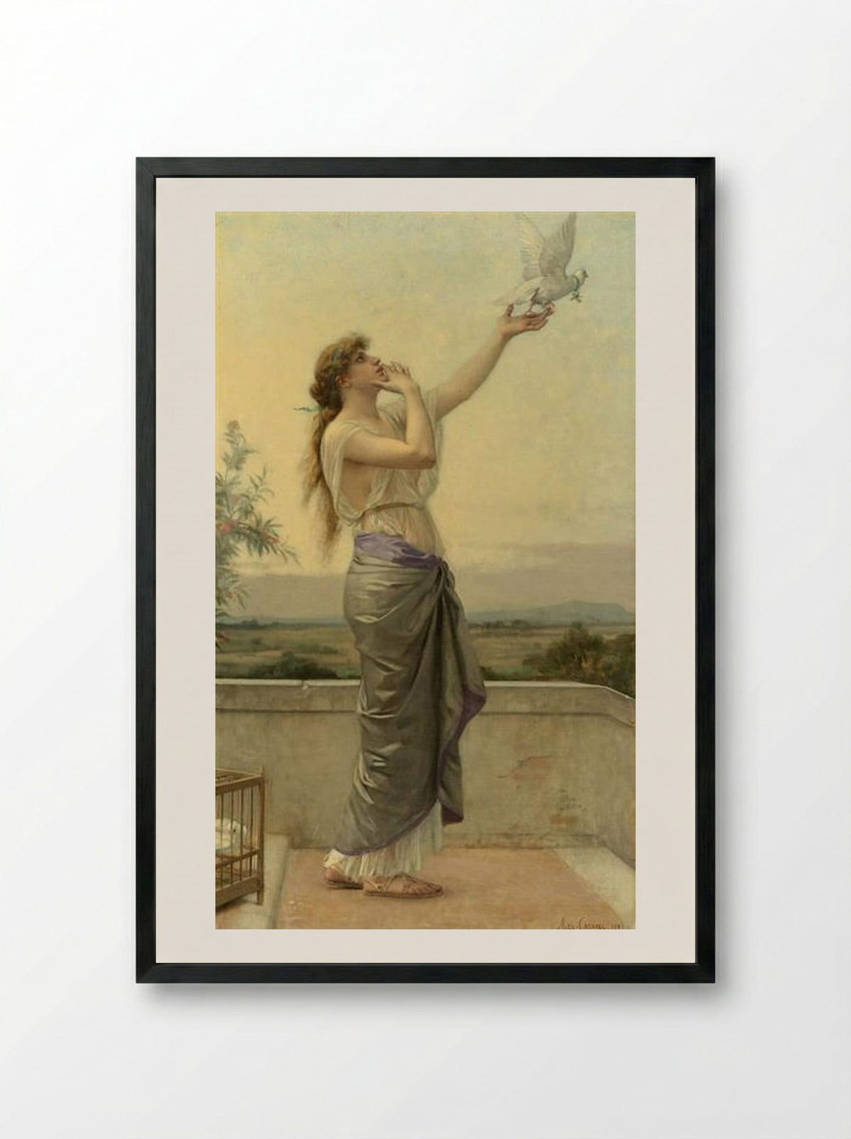 Love Messenger - Alexandre Cabanel - Framed Print Black