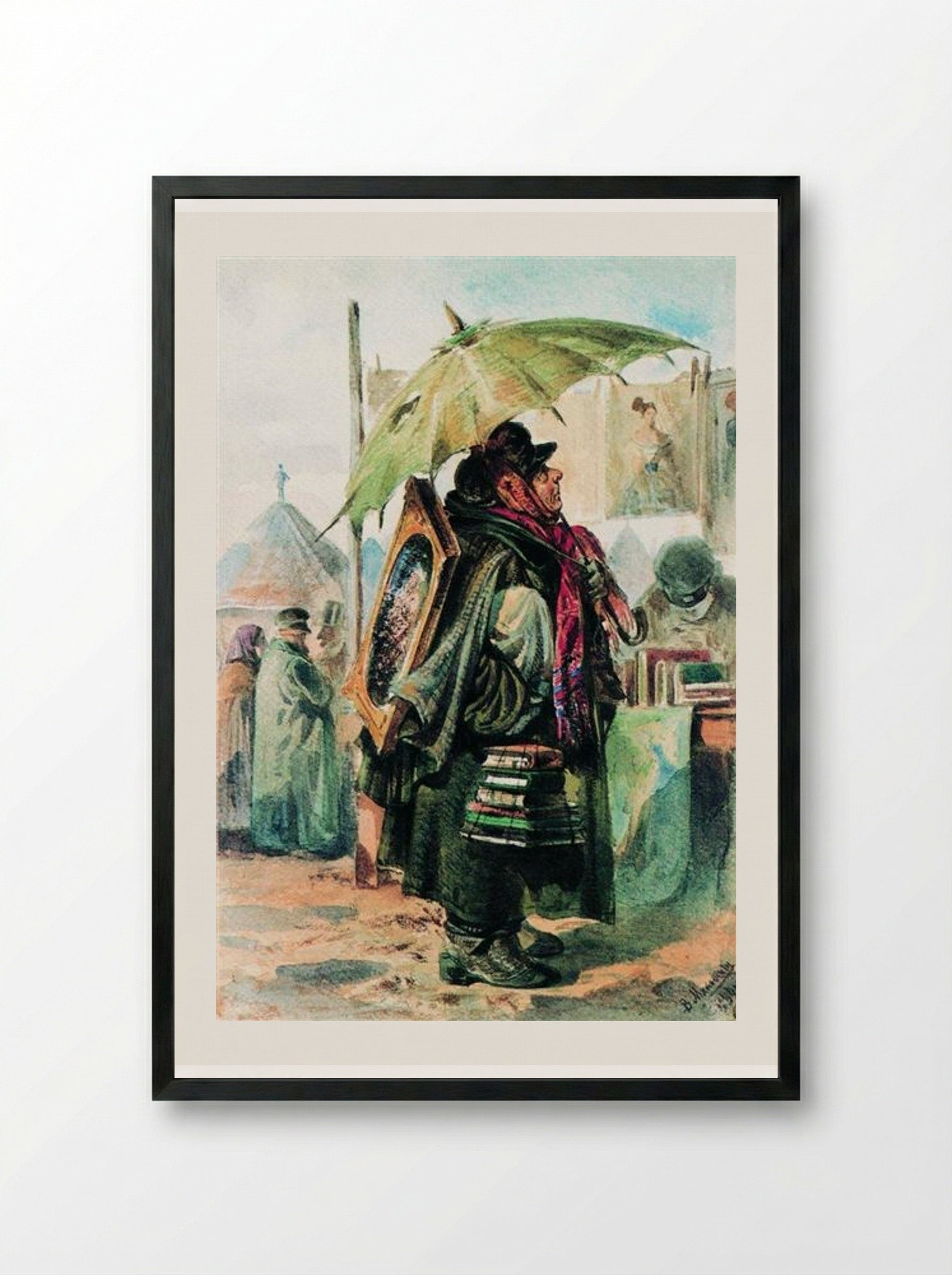 Lover of Antiquity - Vladimir Makovsky - Framed Print Black