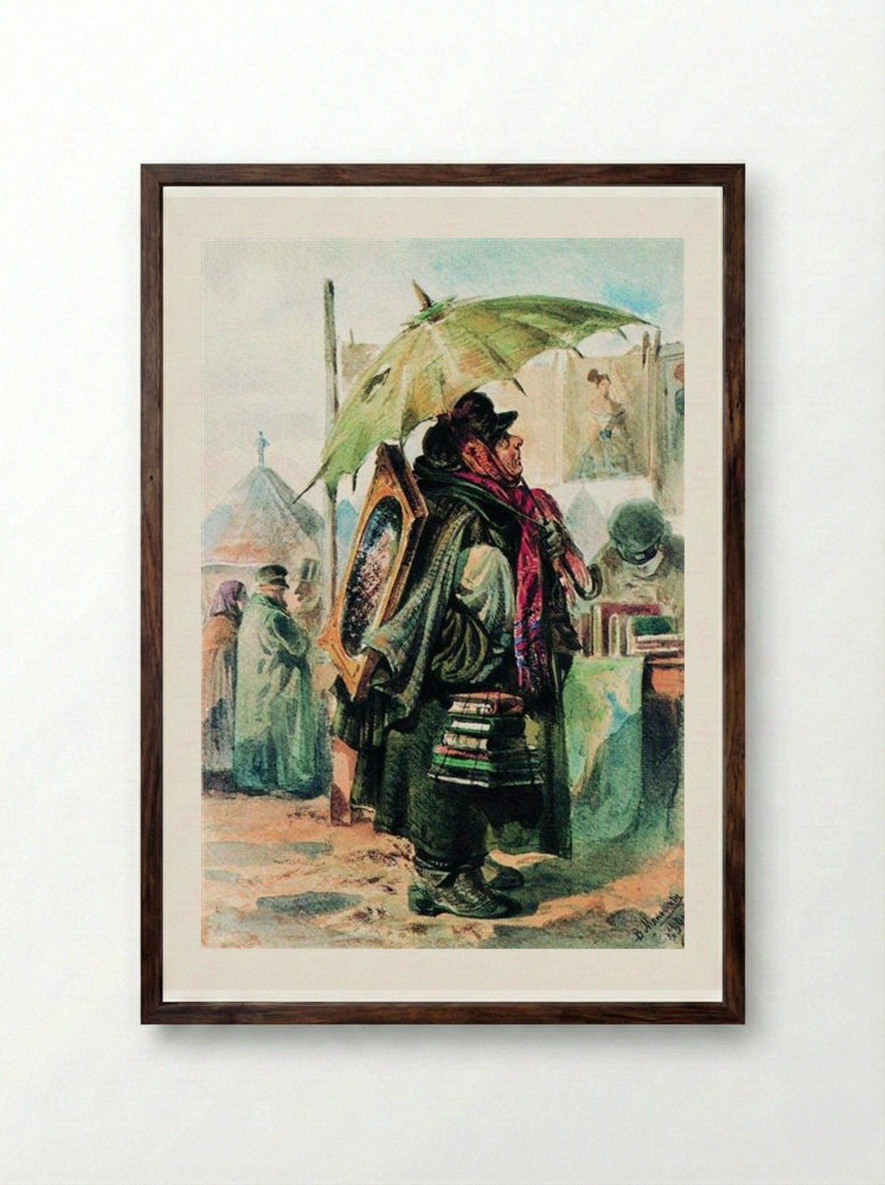 Lover of Antiquity - Vladimir Makovsky - Framed Print Dark Wood