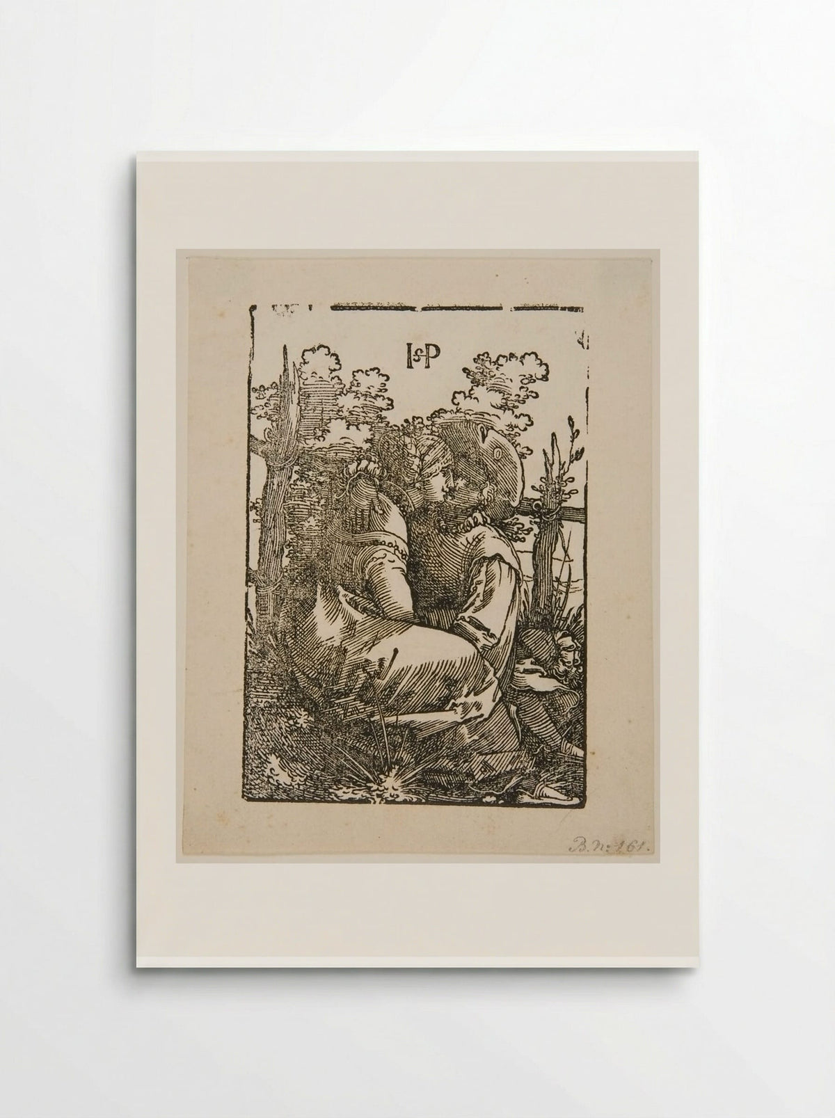 Lovers Seated Before a Fence - Sebald Beham - Poster