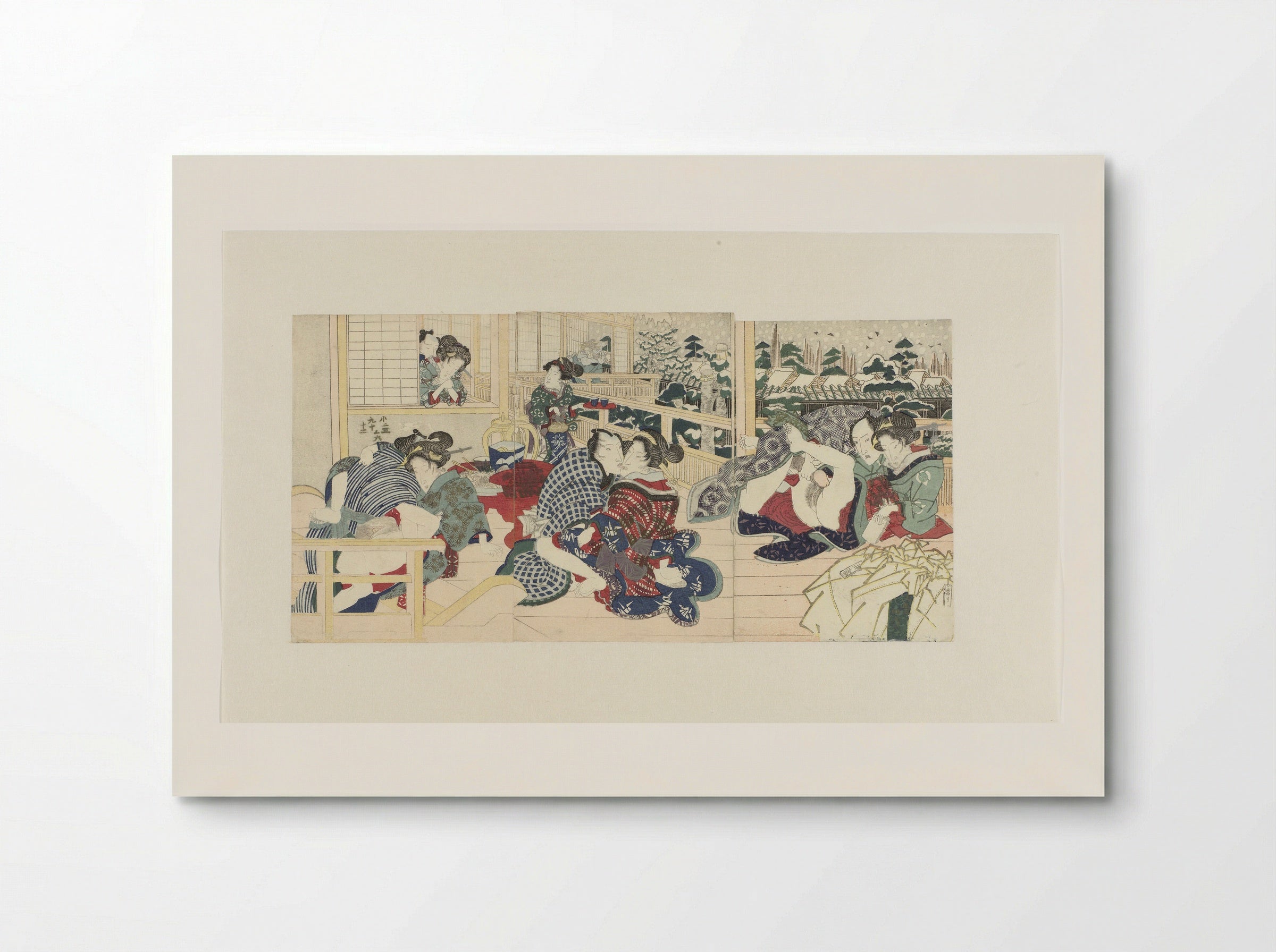Lovers on a Terrace in Winter - Utagawa Kunisada (I) - Poster