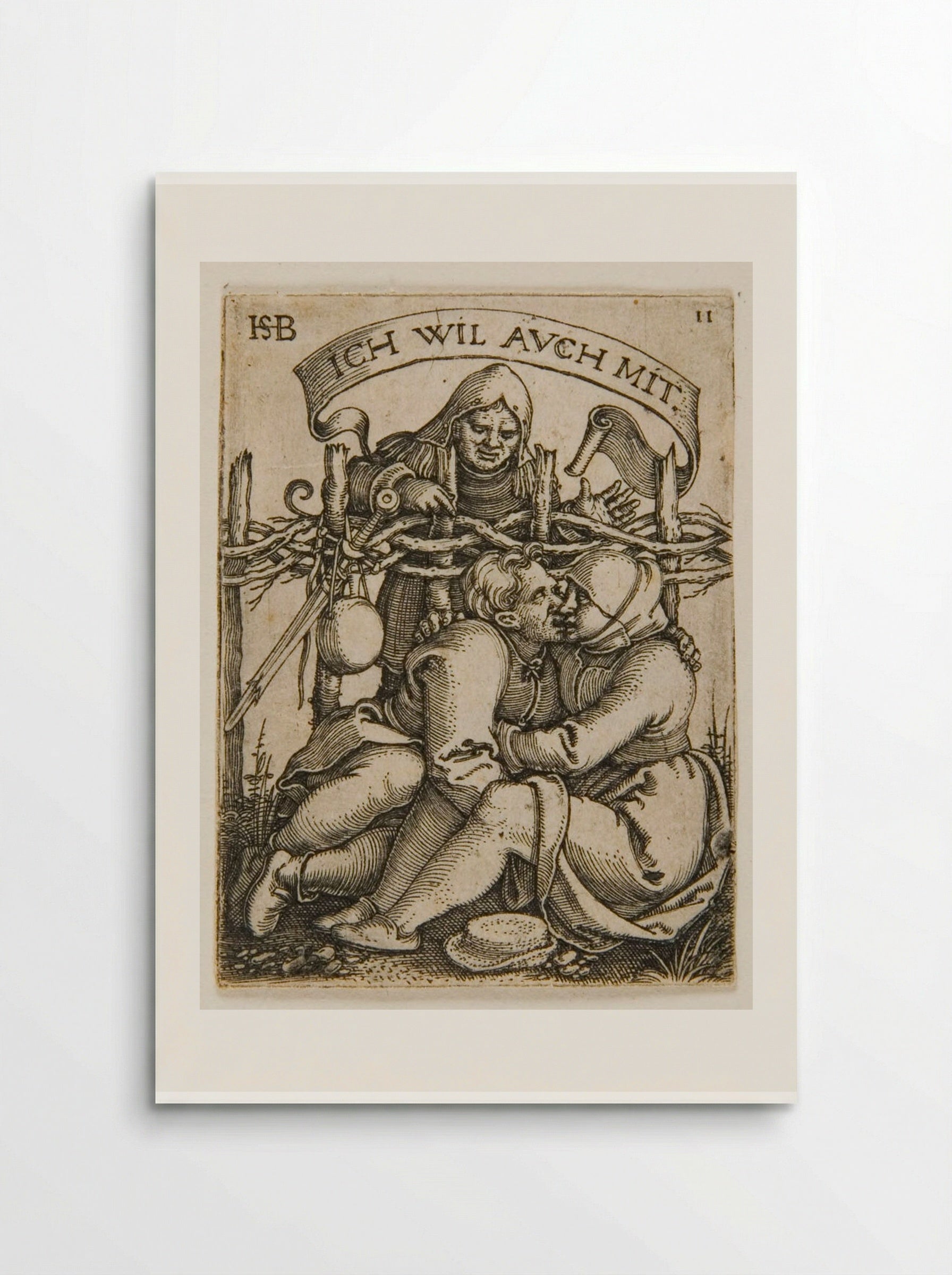 Lovers with a Spectator - Sebald Beham - Poster