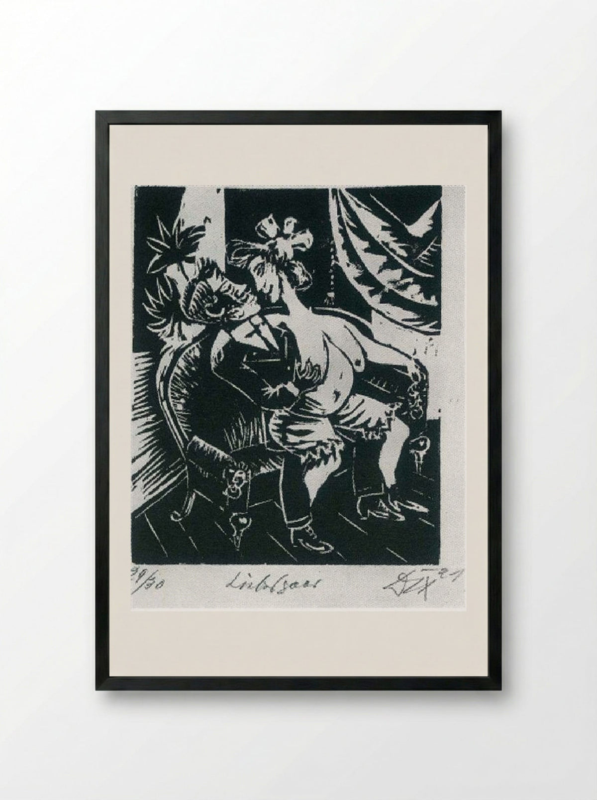 Lovers - Otto Dix - Framed Print Black
