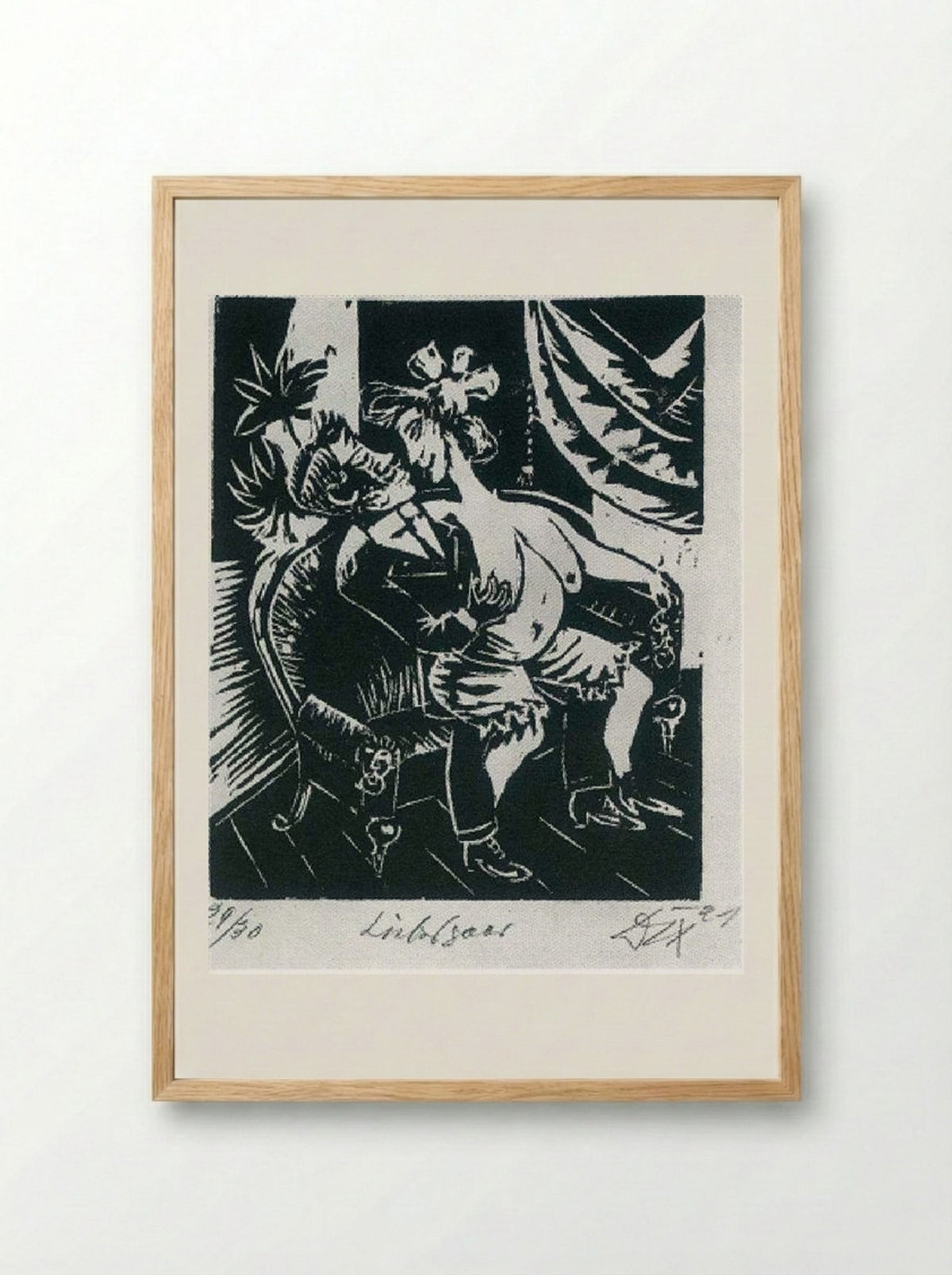 Lovers - Otto Dix - Framed Print Wood