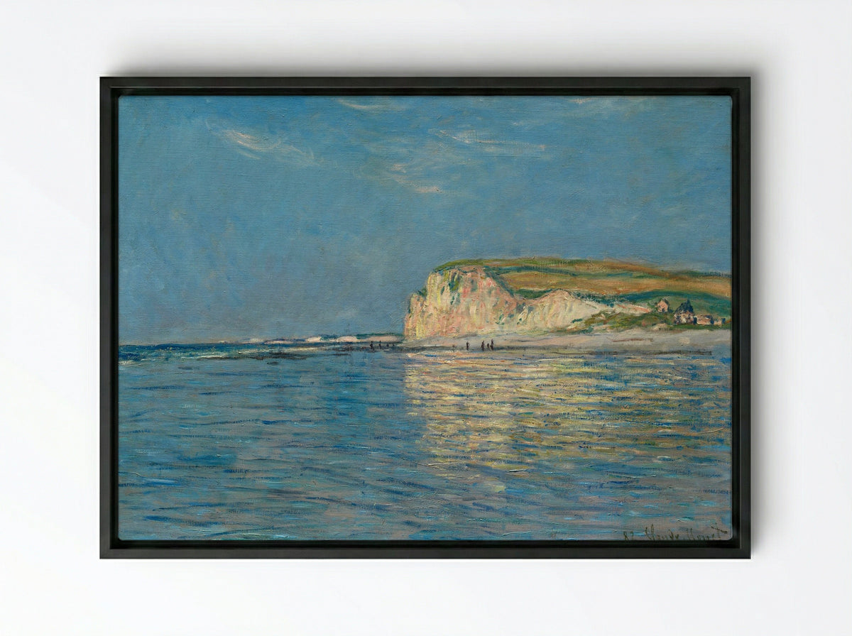 Low Tide at Pourville, near Dieppe - Claude Monet - Framed Canvas Black