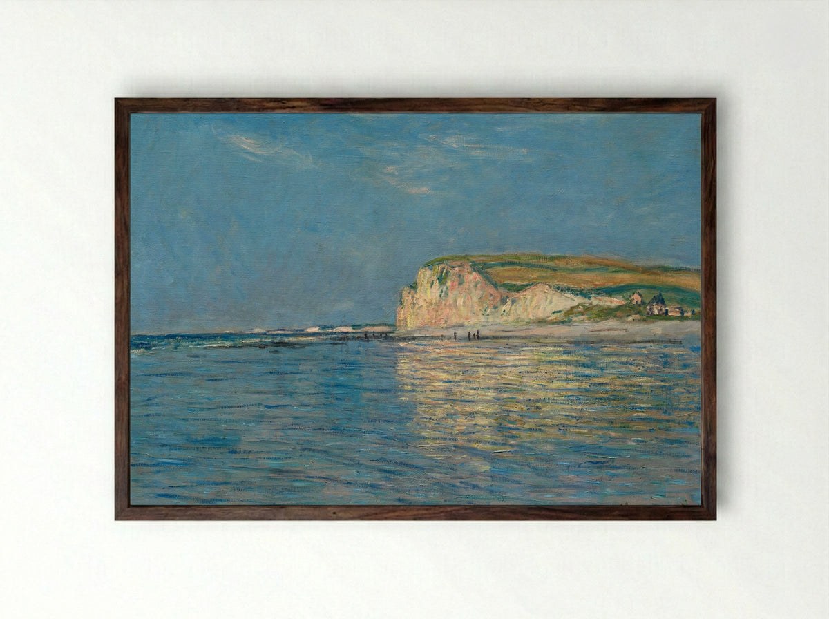 Low Tide at Pourville, near Dieppe - Claude Monet - Framed Print Dark Wood