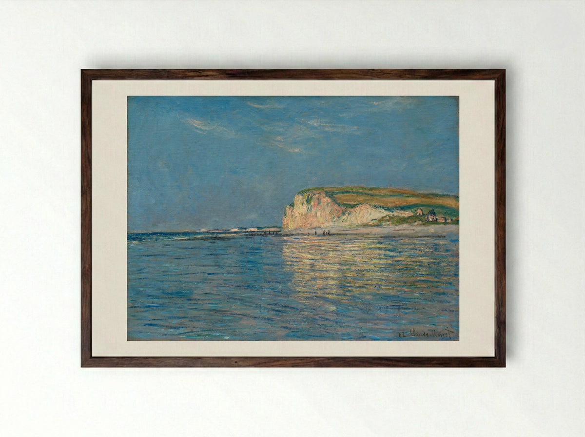 Low Tide at Pourville, near Dieppe - Claude Monet - Framed Print Dark Wood