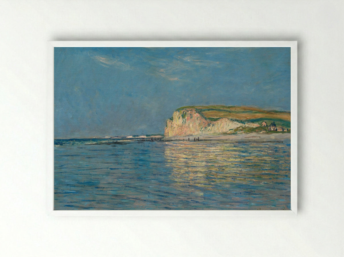 Low Tide at Pourville, near Dieppe - Claude Monet - Framed Print White