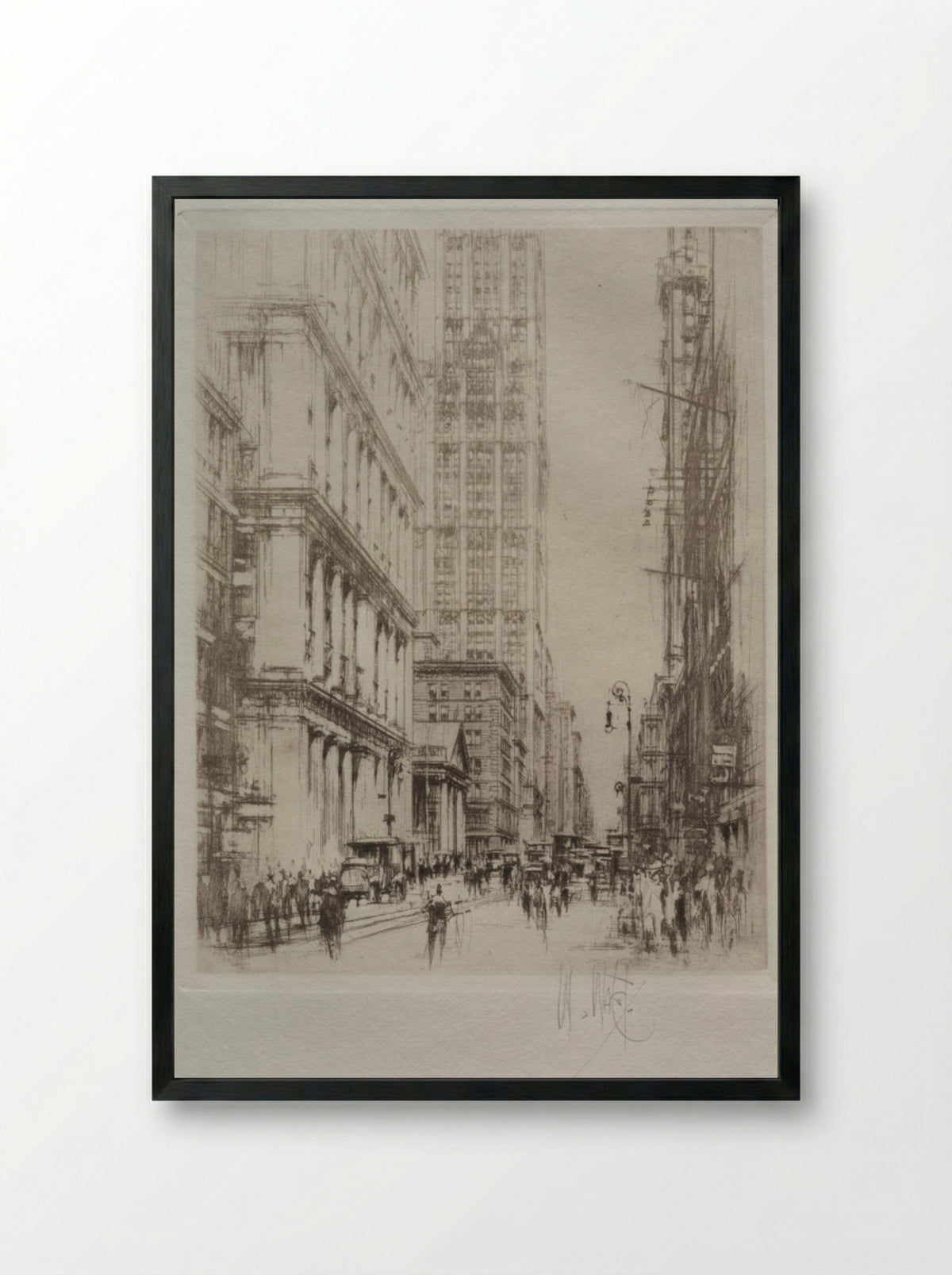 Lower Broadway - William Walcot - Framed Print Black