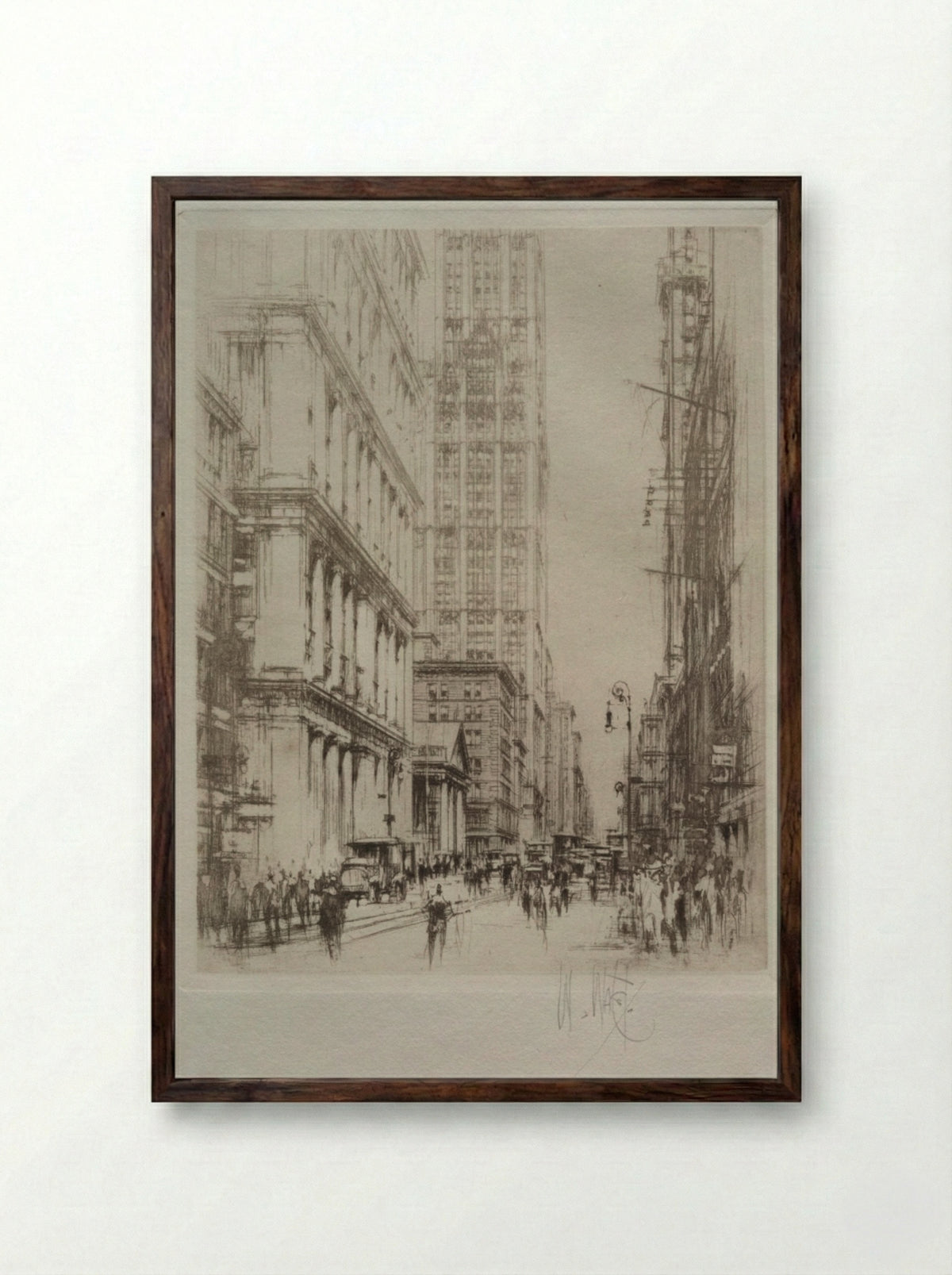 Lower Broadway - William Walcot - Framed Print Dark Wood