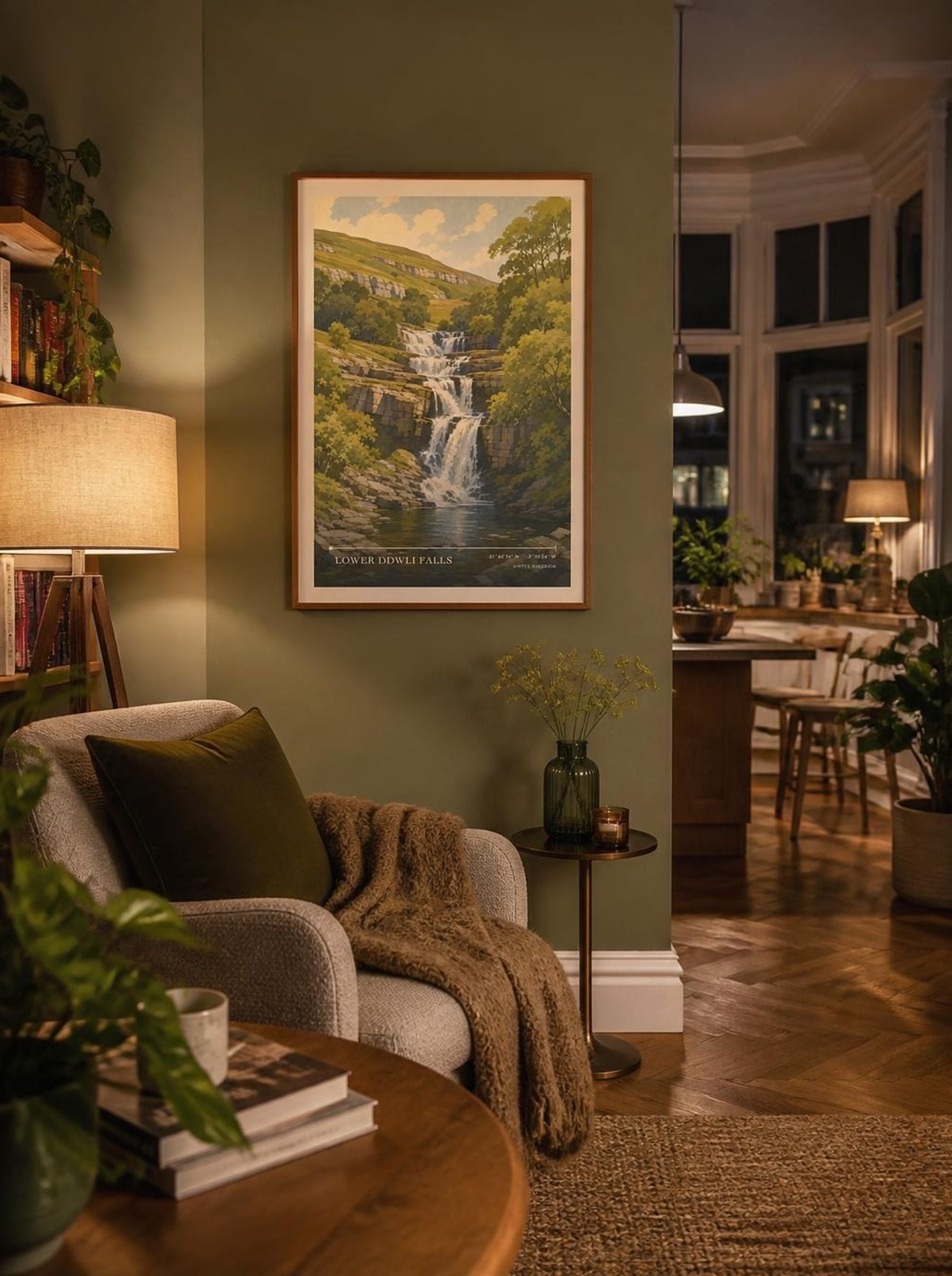 Lower Ddwli Falls United Kingdom Travel Poster - Lifestyle