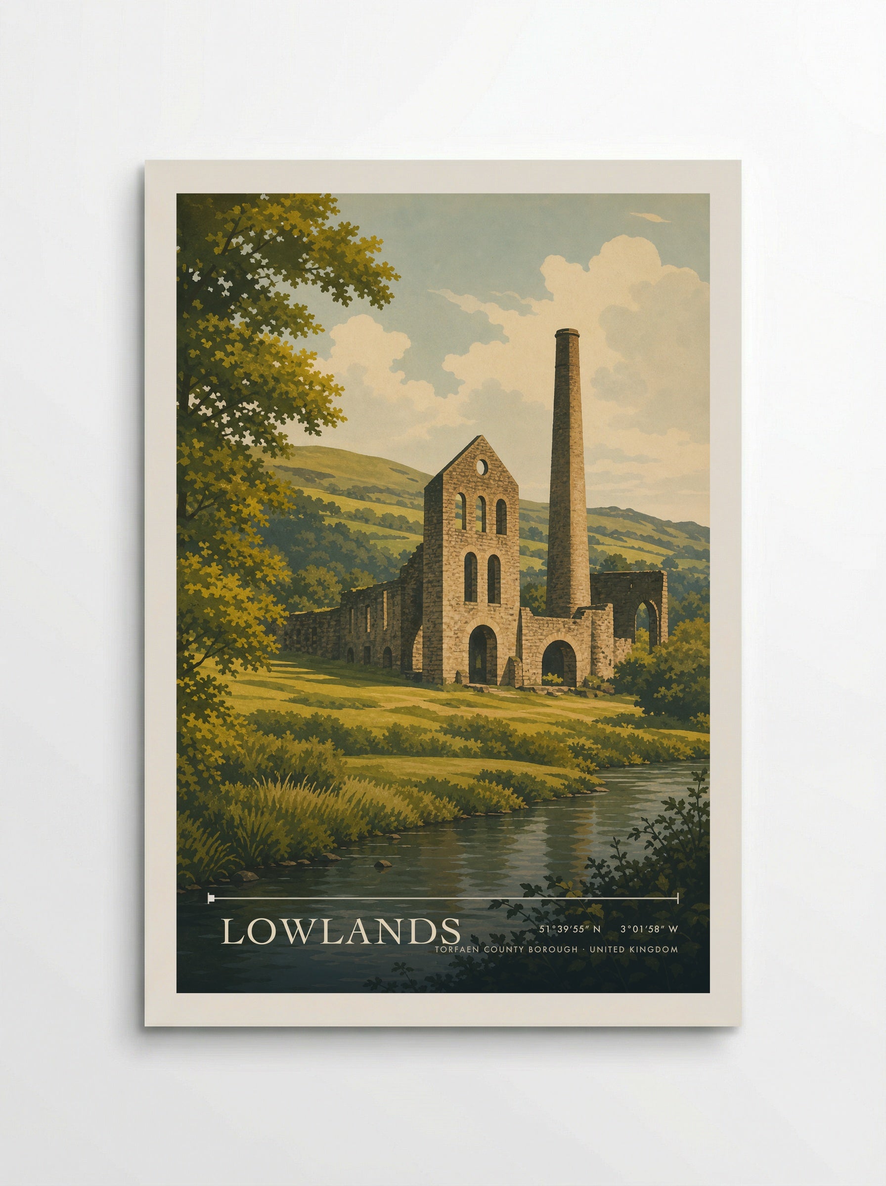 Lowlands Torfaen County Borough United Kingdom Travel Poster - Poster