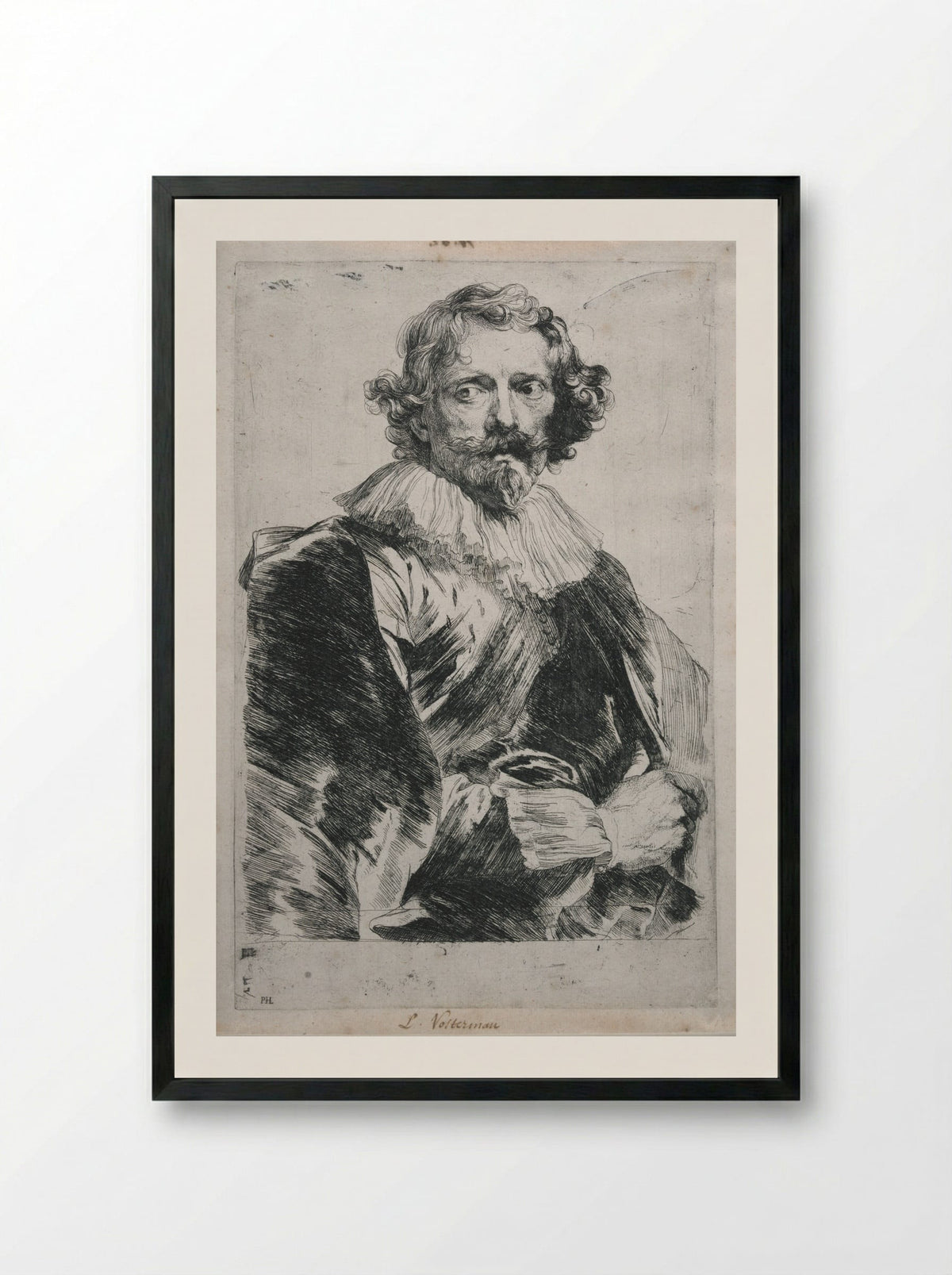 Lucas Vorsterman - Anthony van Dyck - Framed Print Black