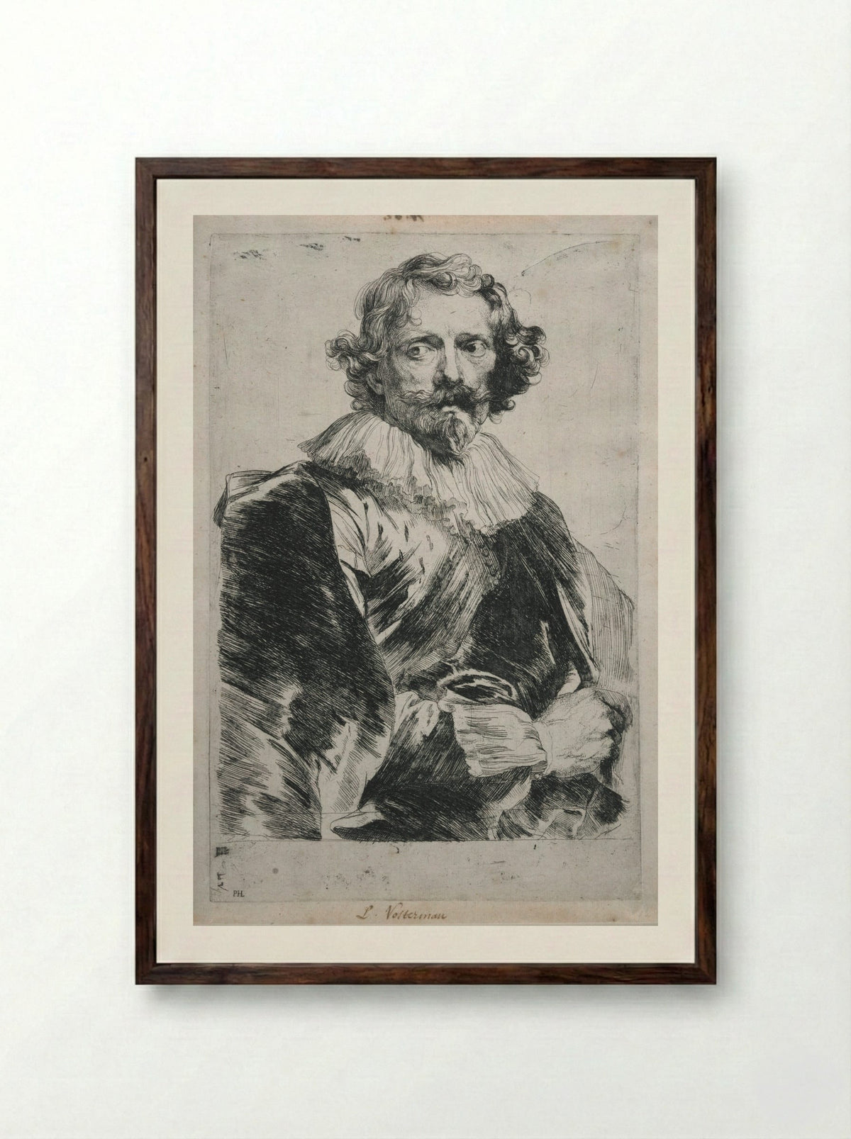 Lucas Vorsterman - Anthony van Dyck - Framed Print Dark Wood