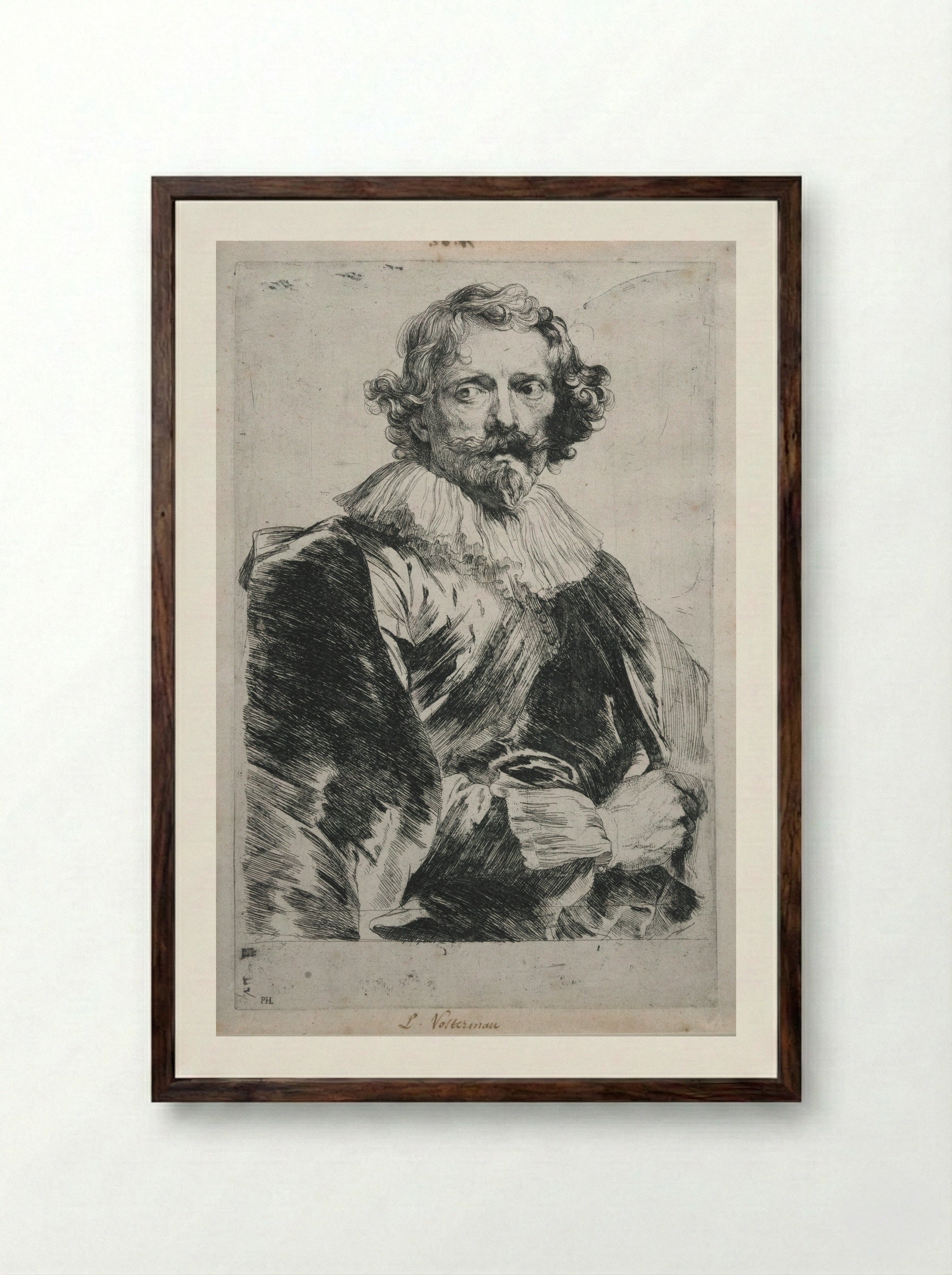 Lucas Vorsterman - Anthony van Dyck - Framed Print Dark Wood
