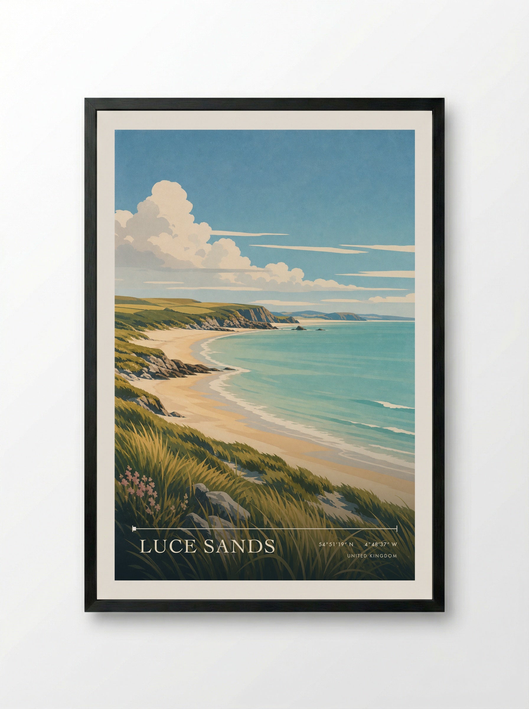 Luce Sands United Kingdom Travel Poster - Framed Print Black