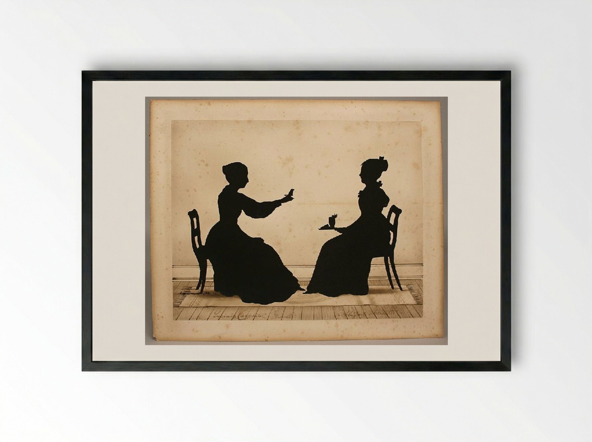 Lucinda Carpenter, Tweeter and Abigail Forrester - Auguste Edouart - Framed Print Black