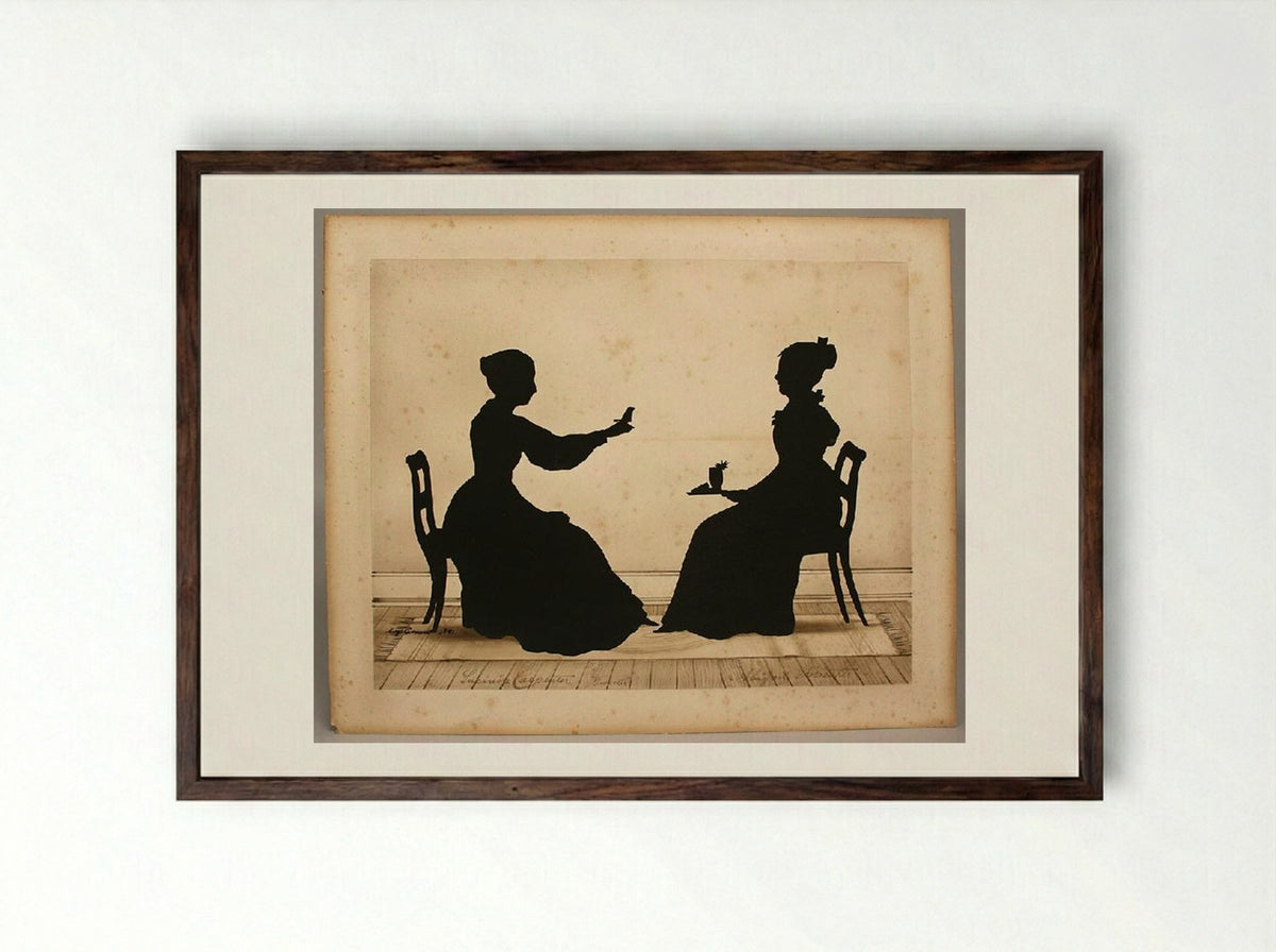 Lucinda Carpenter, Tweeter and Abigail Forrester - Auguste Edouart - Framed Print Dark Wood