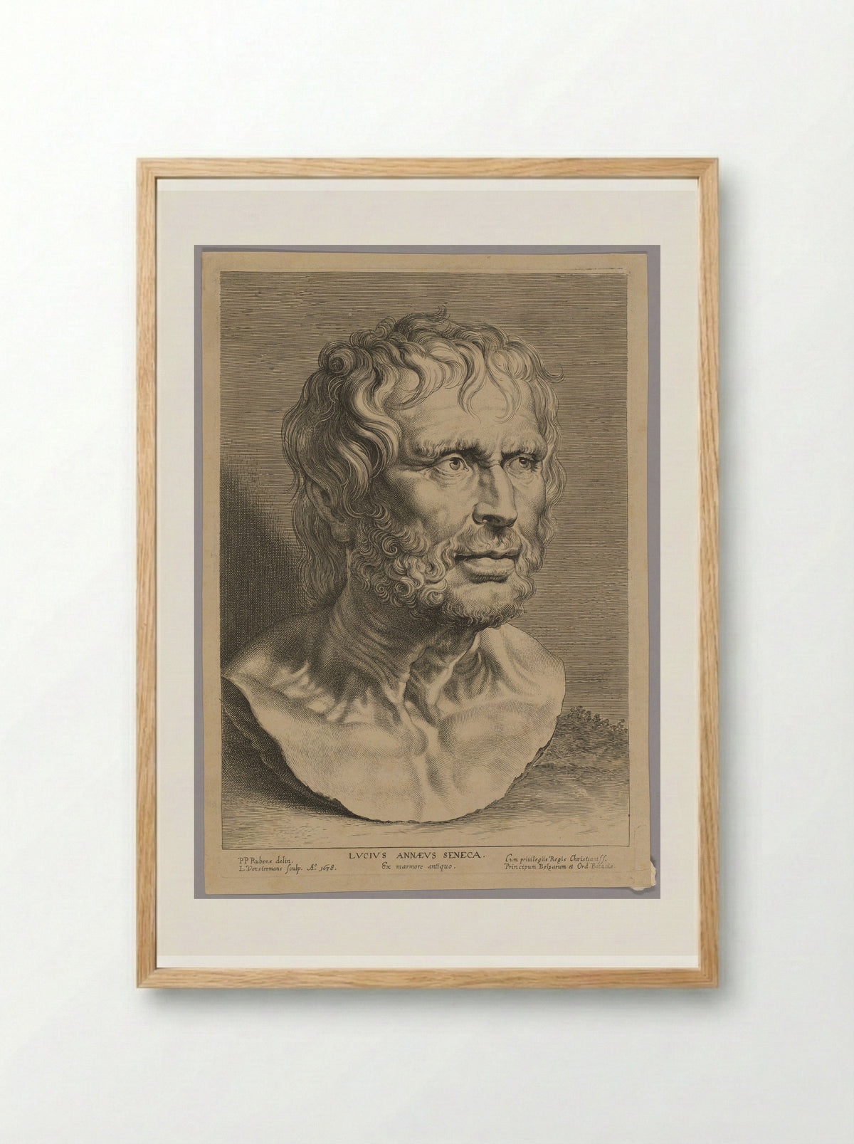 Lucius Annaeus Seneca - Lucas Vorsterman I - Framed Print Wood