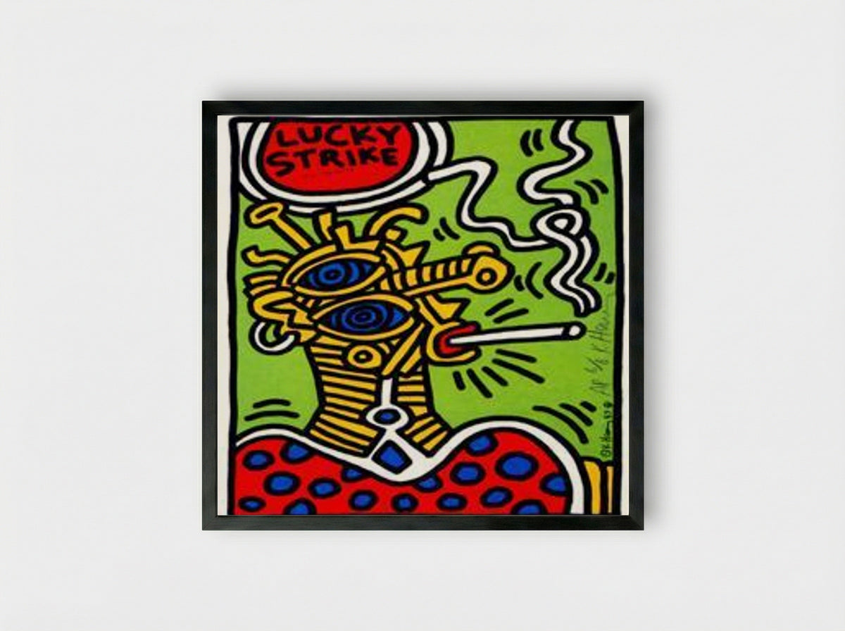Lucky Strike - Keith Haring - Framed Print Black