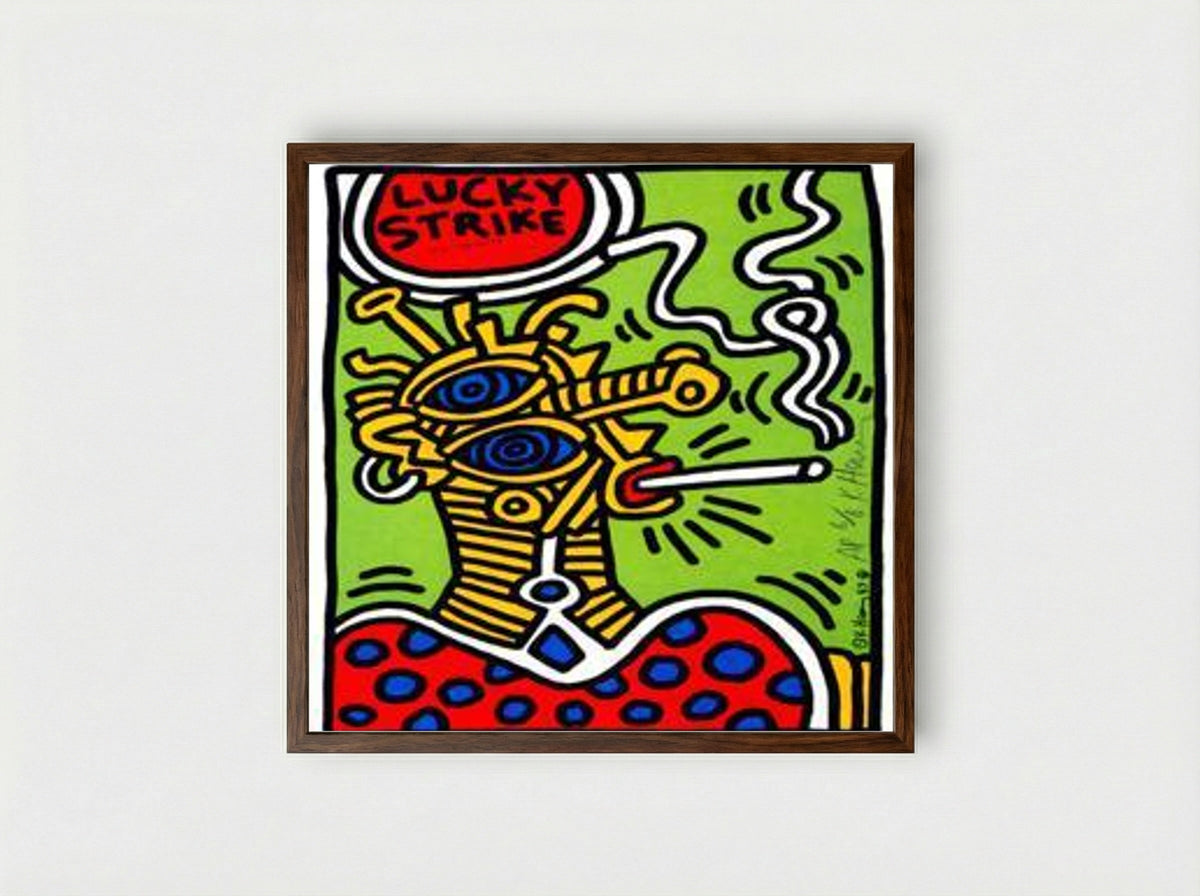 Lucky Strike - Keith Haring - Framed Print Dark Wood
