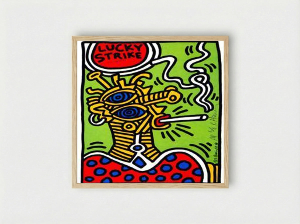 Lucky Strike - Keith Haring - Framed Print Wood