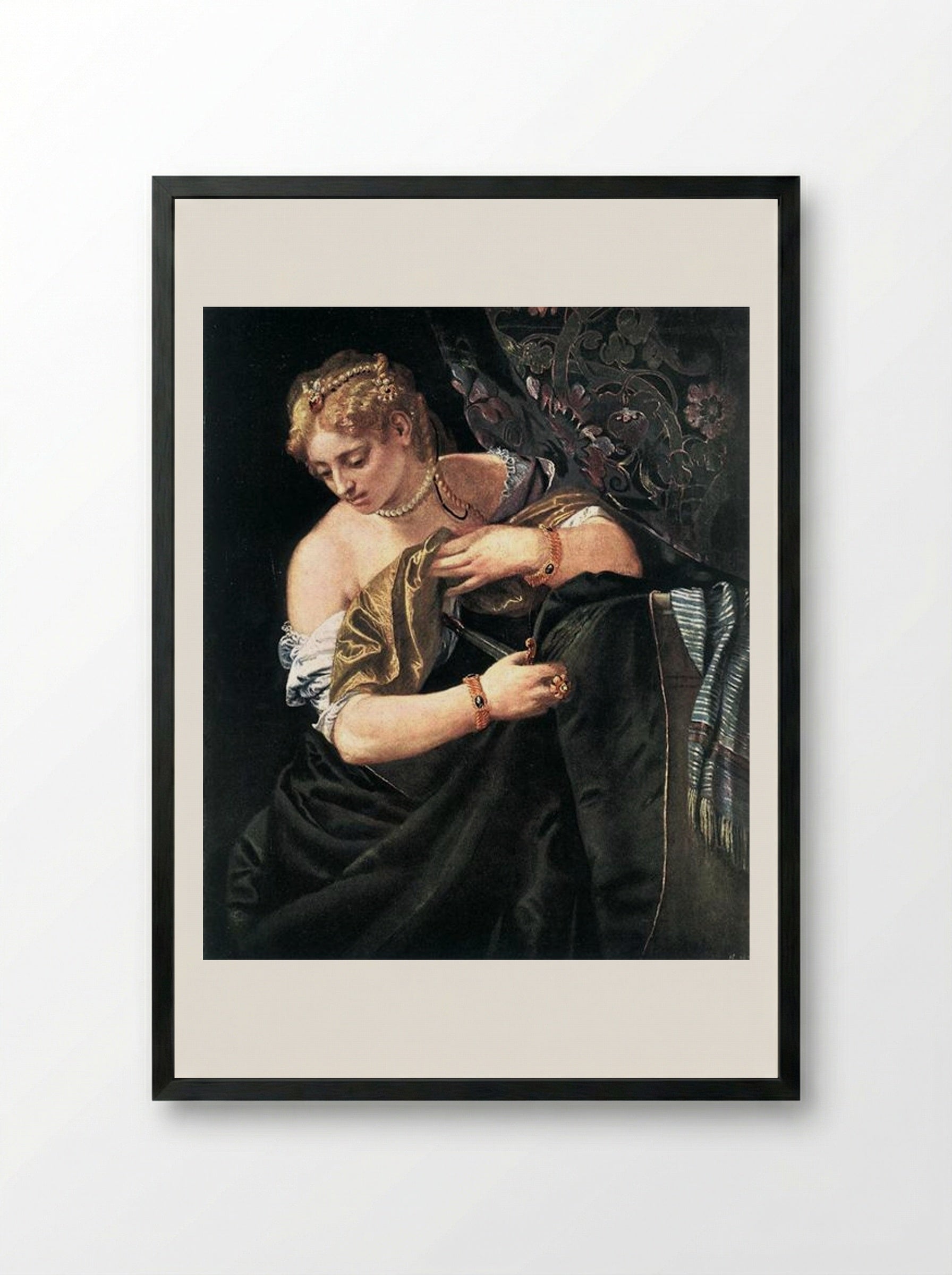 Lucretia - Paolo Veronese - Framed Print Black