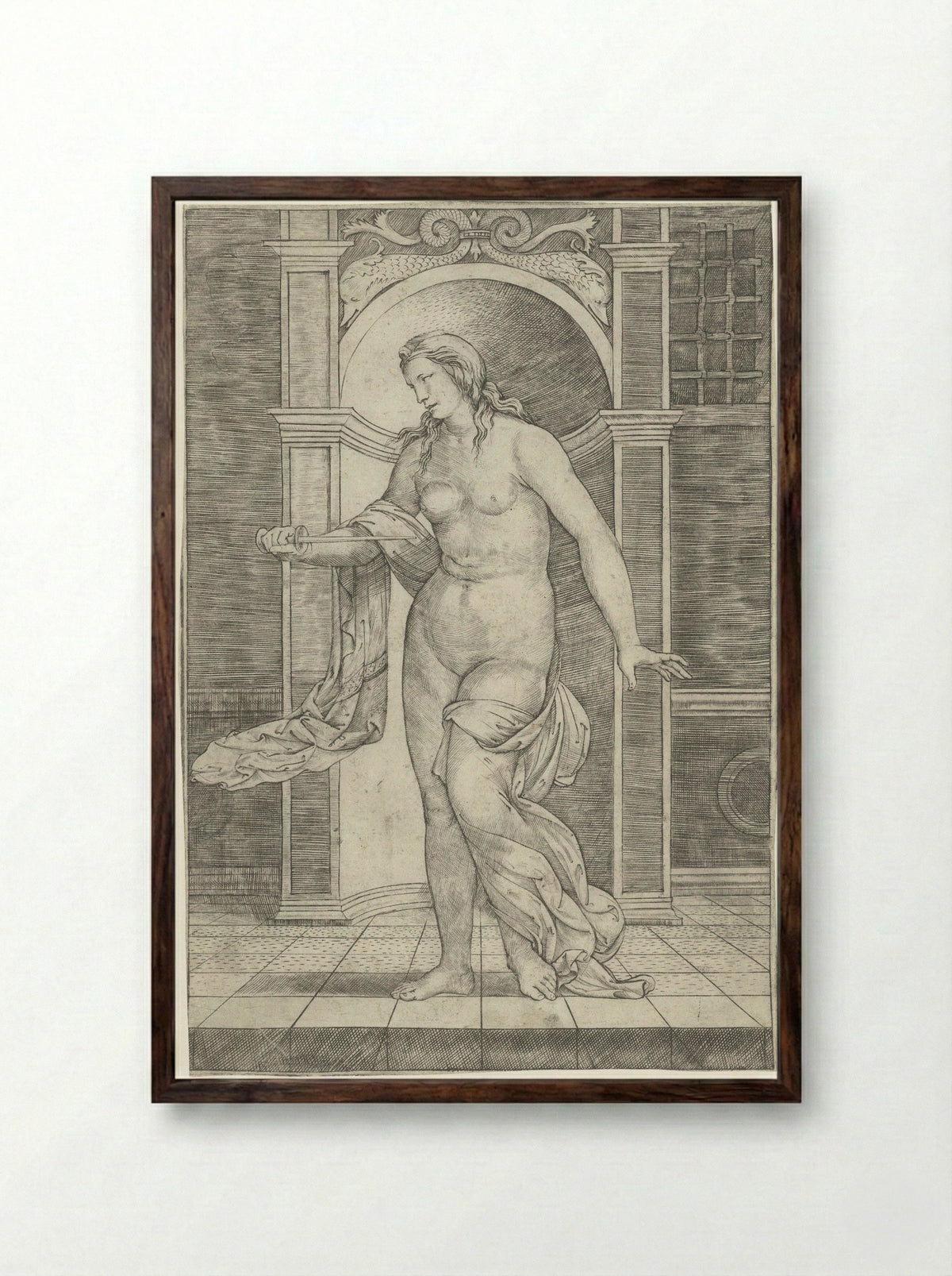 Lucretia - Giacomo Francia - Framed Print Dark Wood