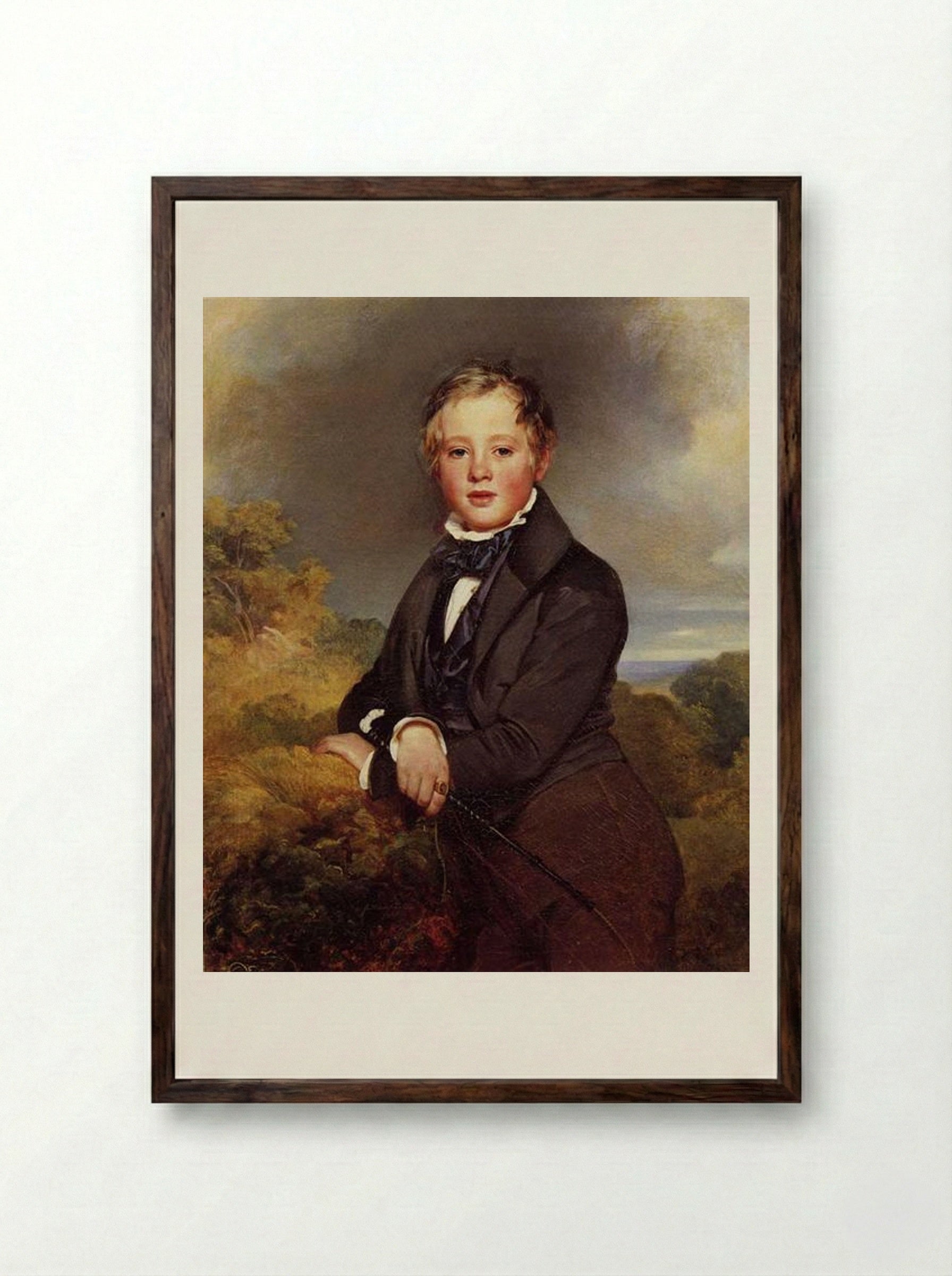 Ludwig, Graf von Langenstein - Franz Xaver Winterhalter - Framed Print Dark Wood