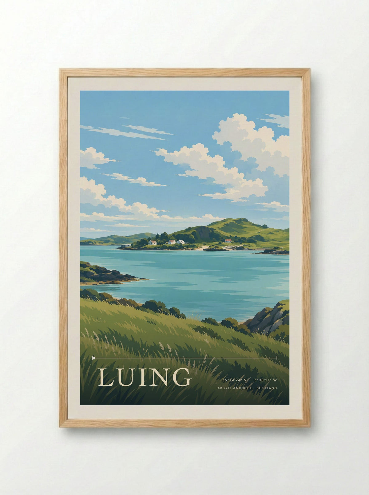 Luing, Argyll and Bute | Travel Poster - Framed Print Wood