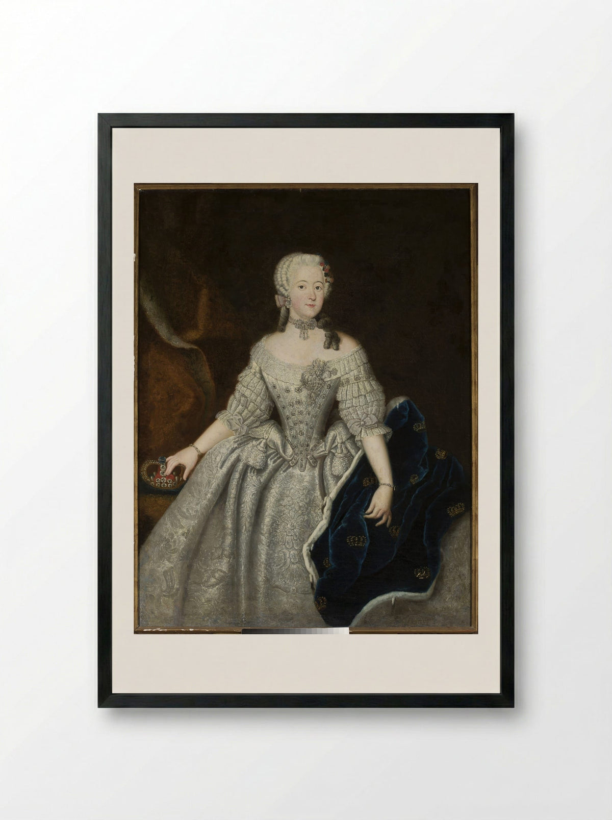 Luise Ulrike of Prussia - Antoine Pesne - Framed Print Black